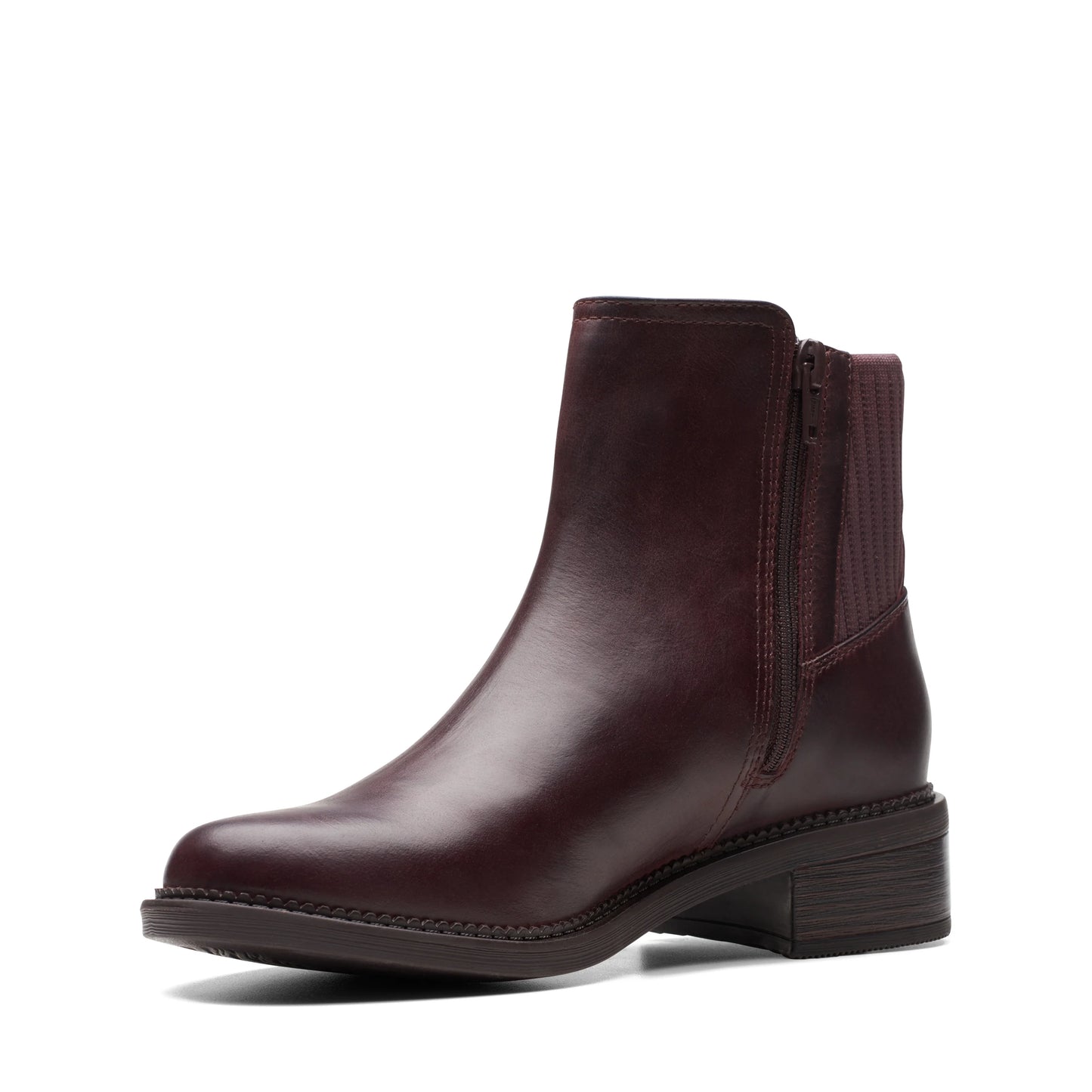 Botines De La Marca Clarks Para Mujer Modelo Maye Palm Bordeaux Leather En Color Rojo