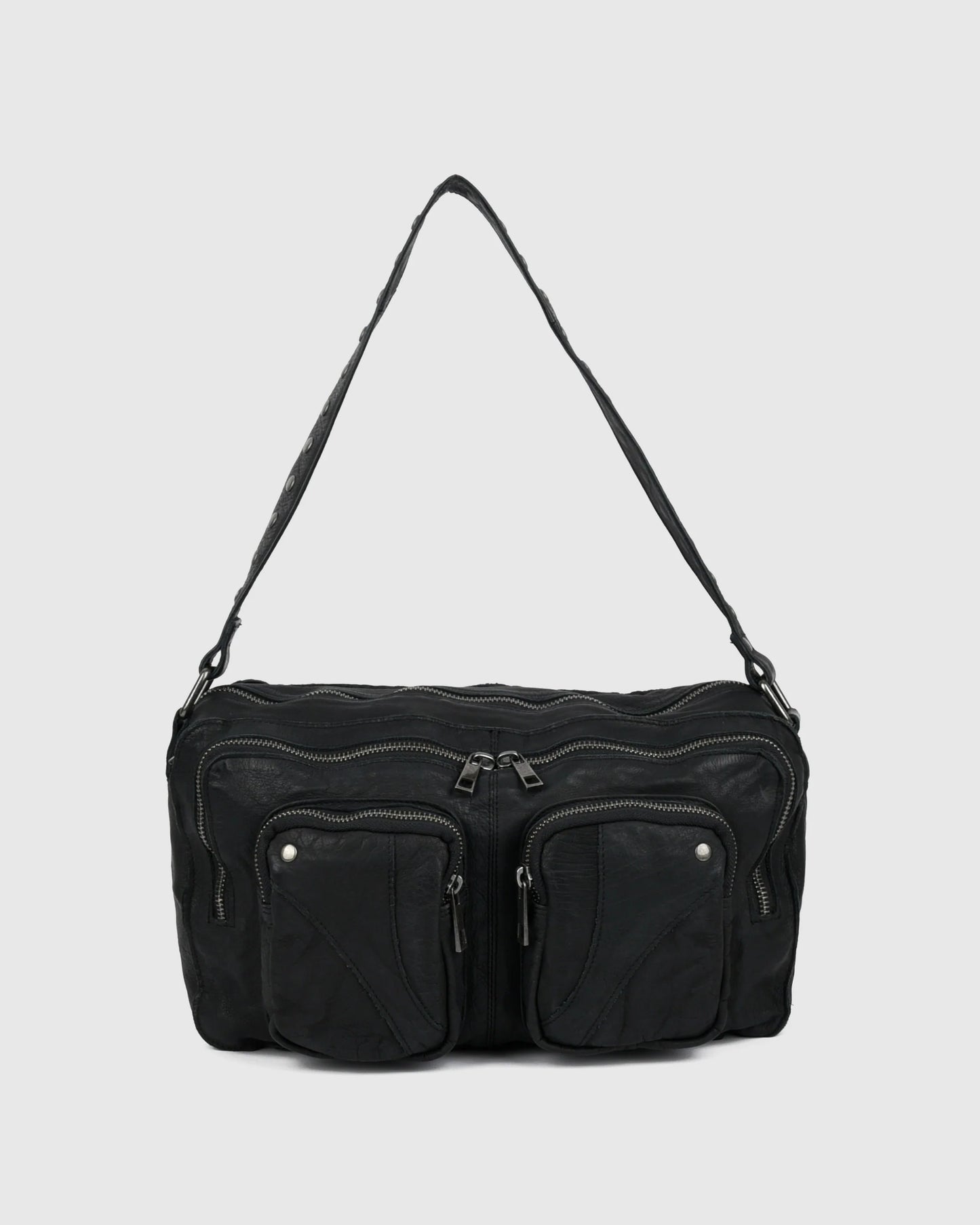NUNOO | BOLSOS | MUJER | ALIMAKKA WASHED BLACK W. ANTIQUE SILVER BLACK | NEGRO