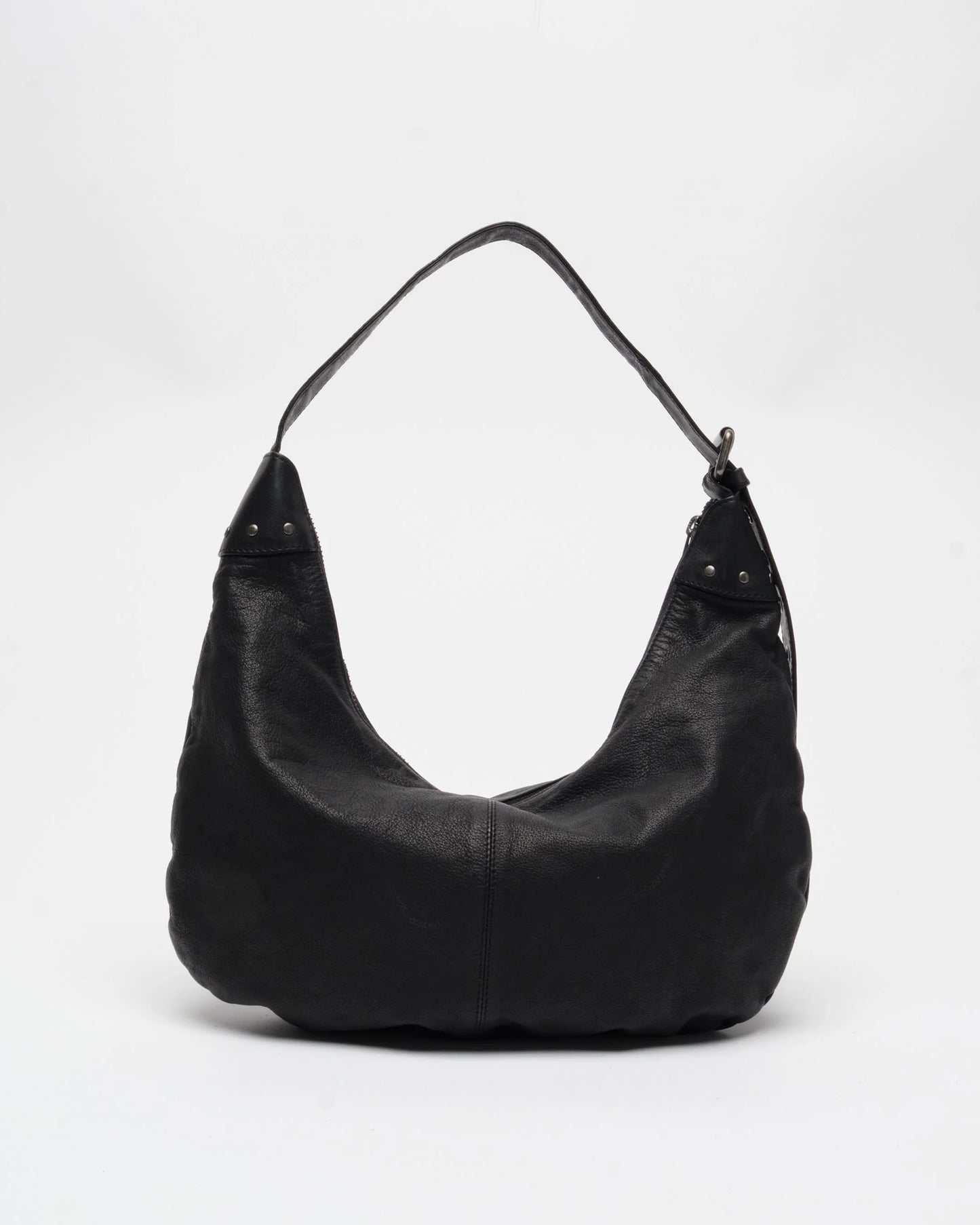 NUNOO | BOLSOS | MUJER | DAGMAR RIVET WASHED BLACK W. ANTIQUE SILVER BLACK | NEGRO