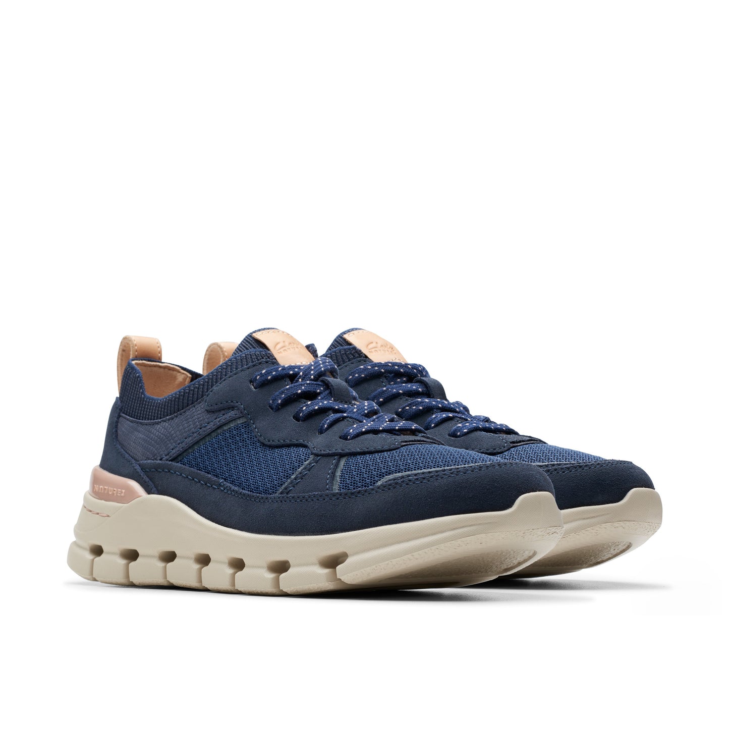 Sneakers De La Marca Clarks Para Mujer Modelo Nature X Cove Navy Combination En Color Azul
