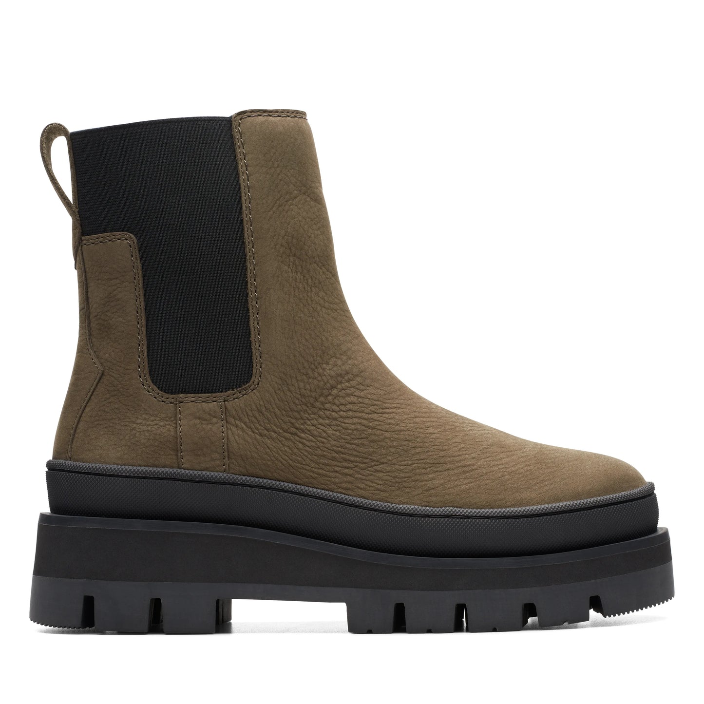 Botas Chelsea De La Marca Clarks Para Mujer Modelo Orianna2 Top Dark Olive Nubuck En Color Verdeh