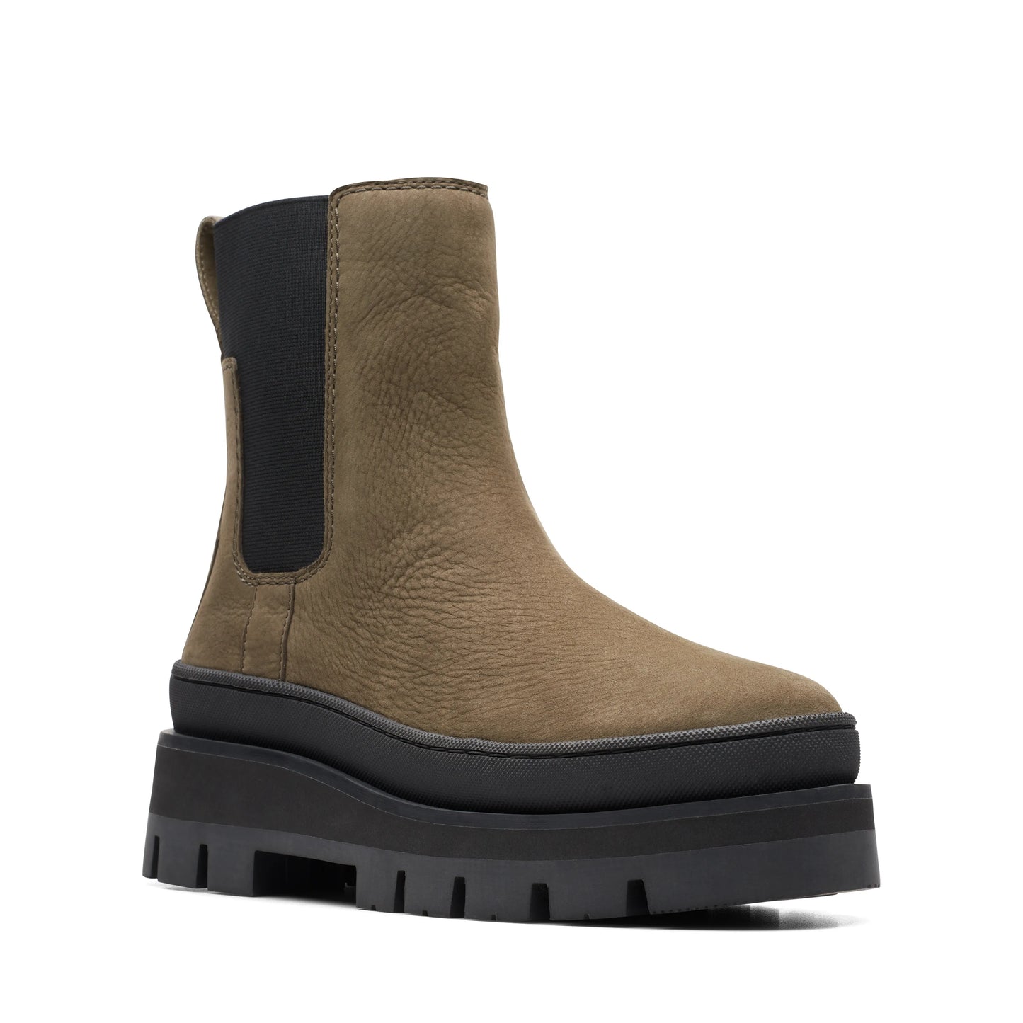 Botas Chelsea De La Marca Clarks Para Mujer Modelo Orianna2 Top Dark Olive Nubuck En Color Verdeh