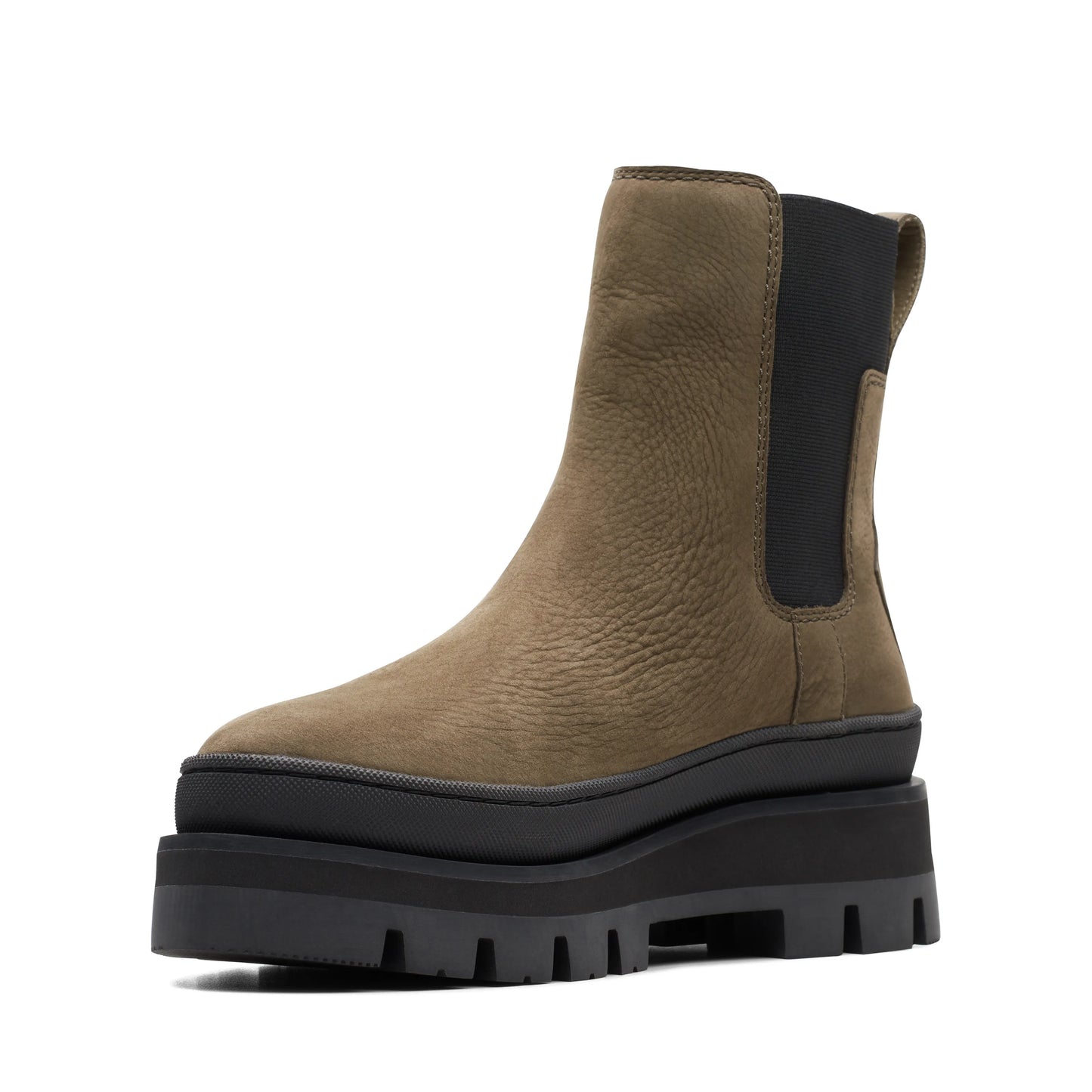 Botas Chelsea De La Marca Clarks Para Mujer Modelo Orianna2 Top Dark Olive Nubuck En Color Verdeh