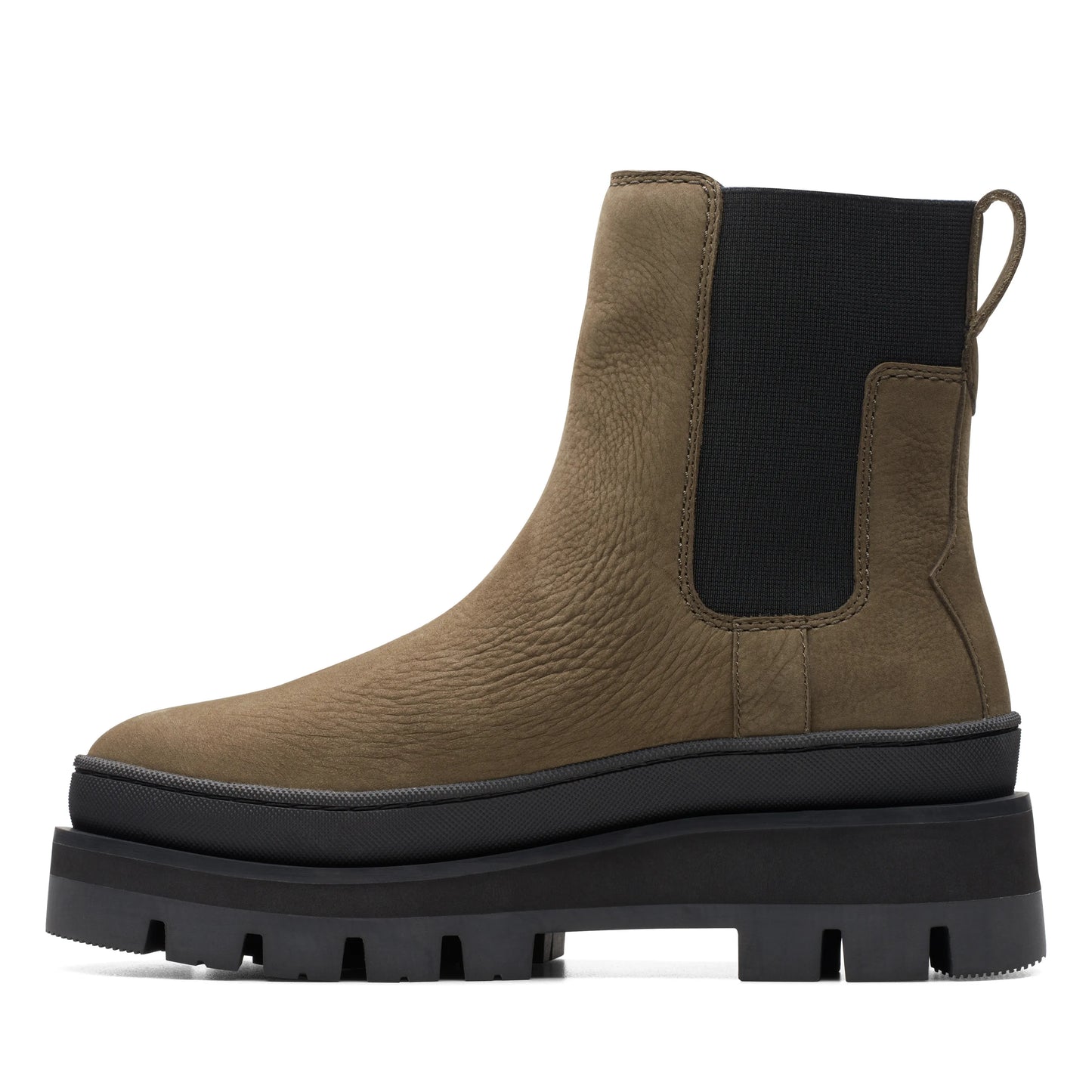 Botas Chelsea De La Marca Clarks Para Mujer Modelo Orianna2 Top Dark Olive Nubuck En Color Verdeh