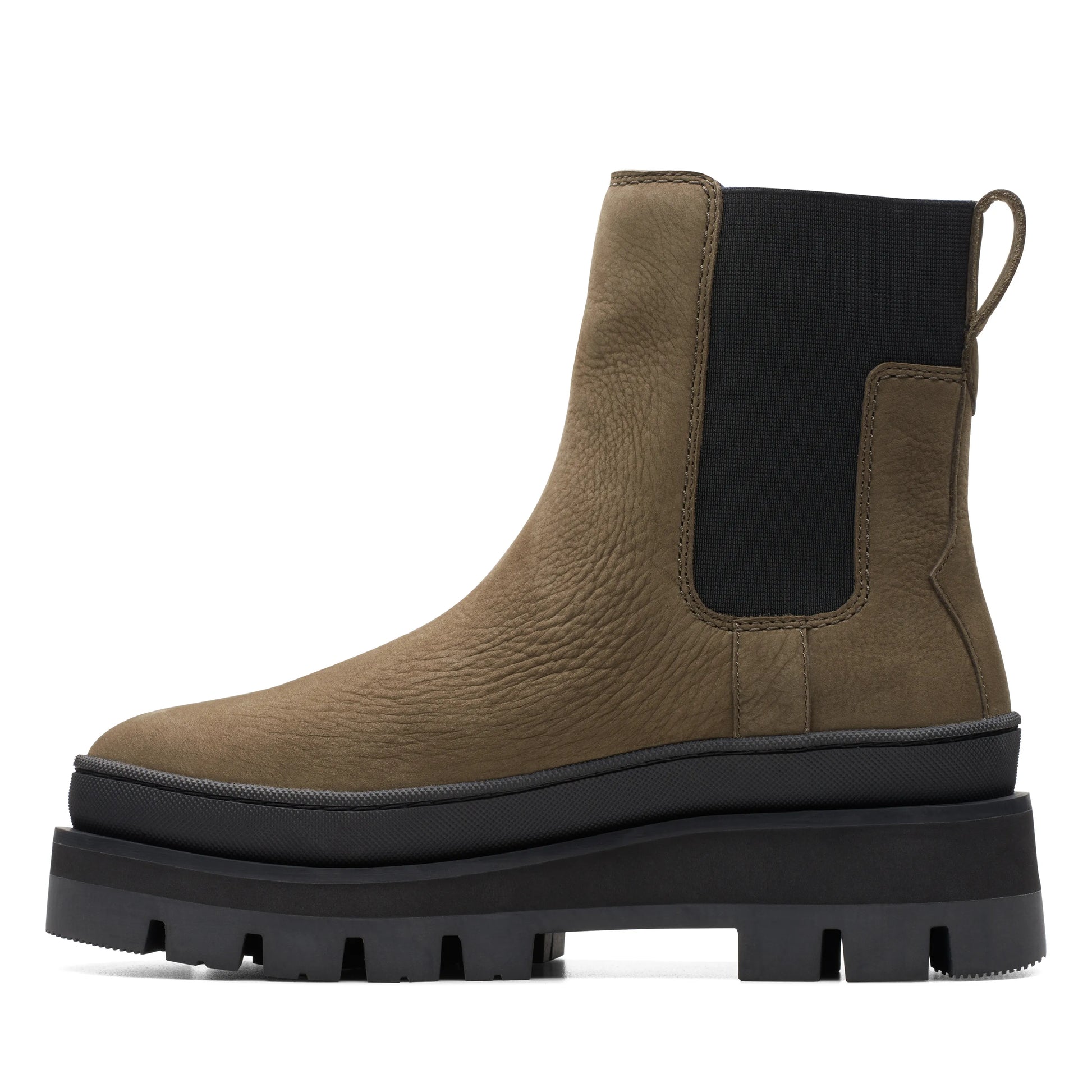 Botas Chelsea De La Marca Clarks  Para Mujer Modelo Orianna2 Top Dark Olive Nubuck En Color Verdeh