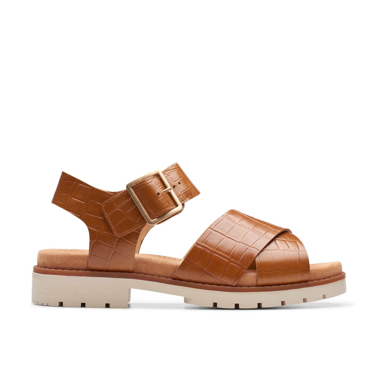 Sandalias Casual De La Marca Clarks Para Mujer Modelo Orinoco Cross Tan Interest En Color Marrón