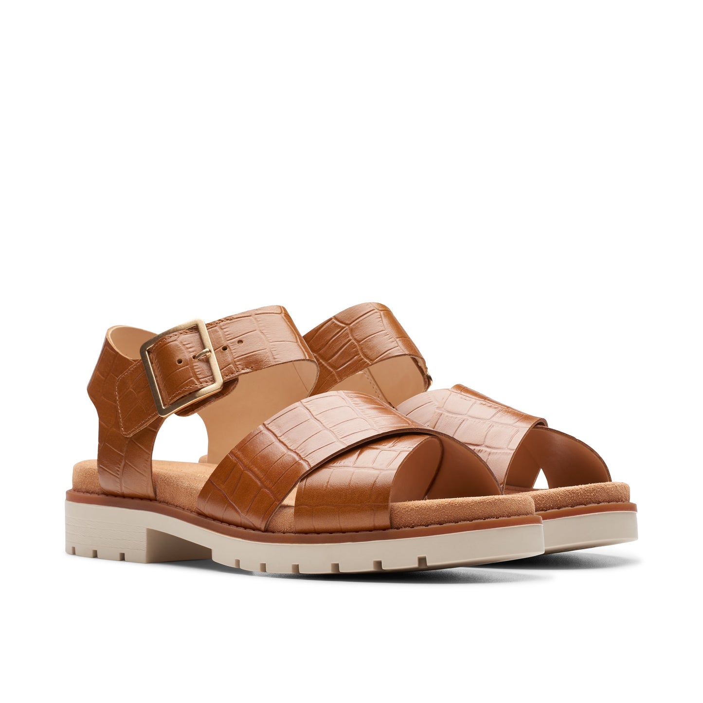 Sandalias Casual De La Marca Clarks Para Mujer Modelo Orinoco Cross Tan Interest En Color Marrón