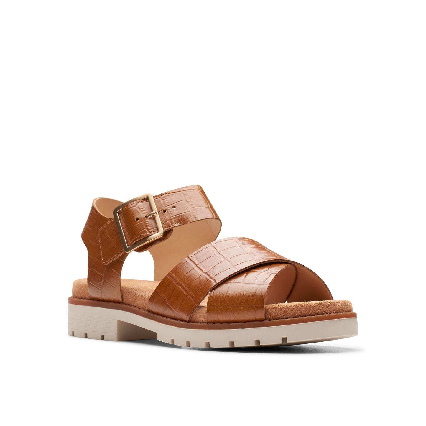 Sandalias Casual De La Marca Clarks Para Mujer Modelo Orinoco Cross Tan Interest En Color Marrón