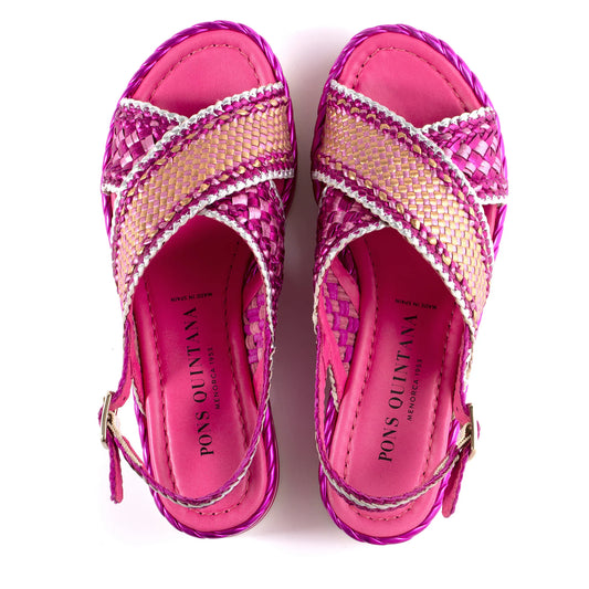 PONS QUINTANA | SANDALES FEMME | MILAN RETXA METAL | ROSE