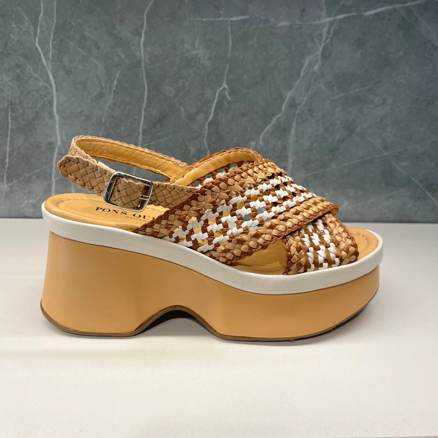 PONS QUINTANA | SANDALS | WOMEN | LILLE - BRAIDED - LEATHER PLATE IN MATCH