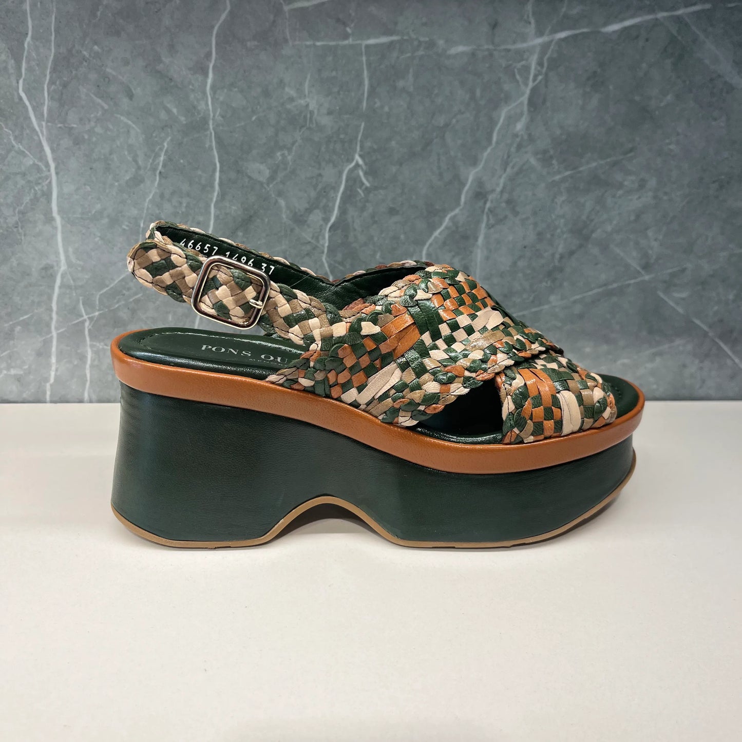 PONS QUINTANA | SANDALS | WOMEN | LILLE - BRAIDED - LEATHER PLATE IN MATCH
