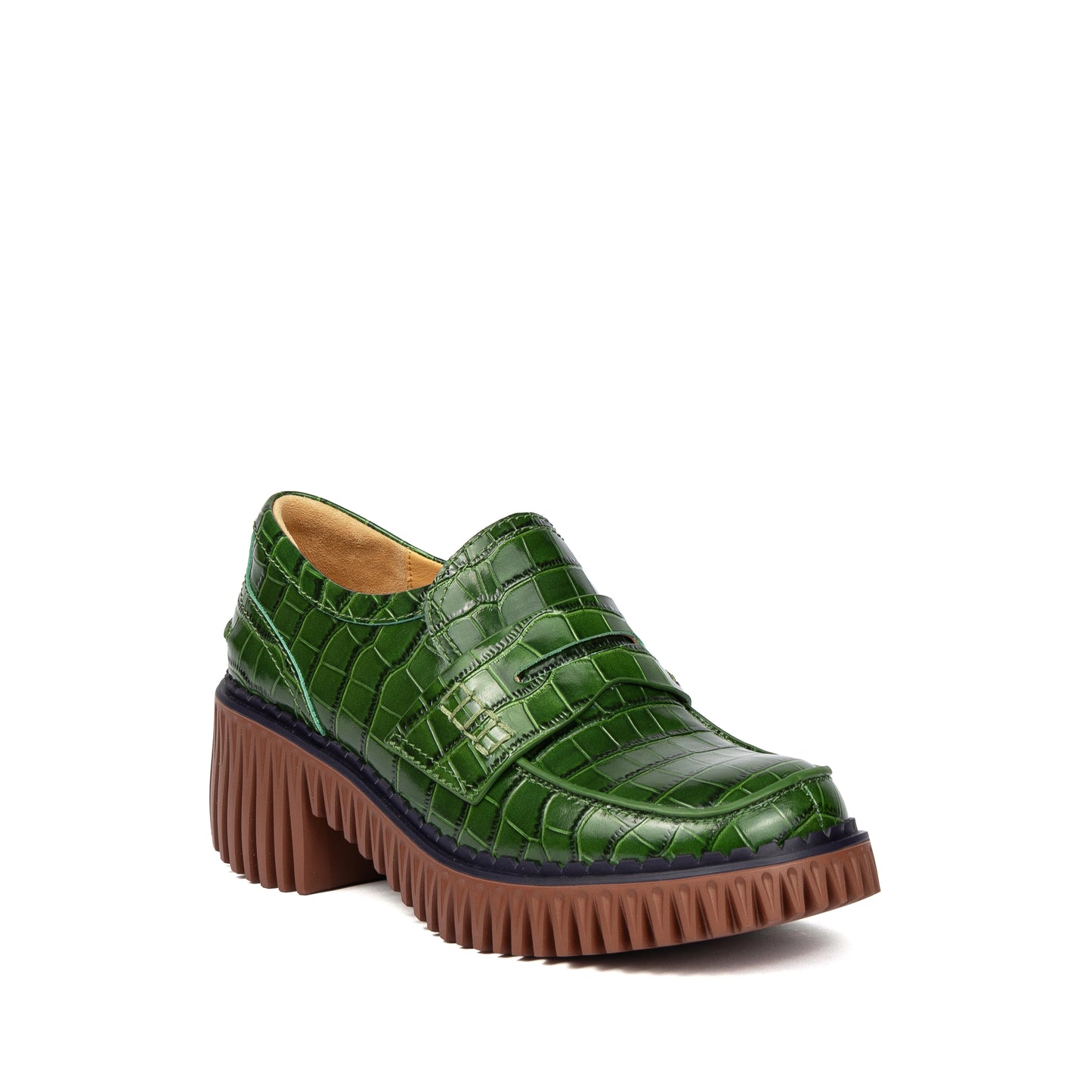 4CCCCEES | Damen-Loafer | Penny Pine Leder | Grün