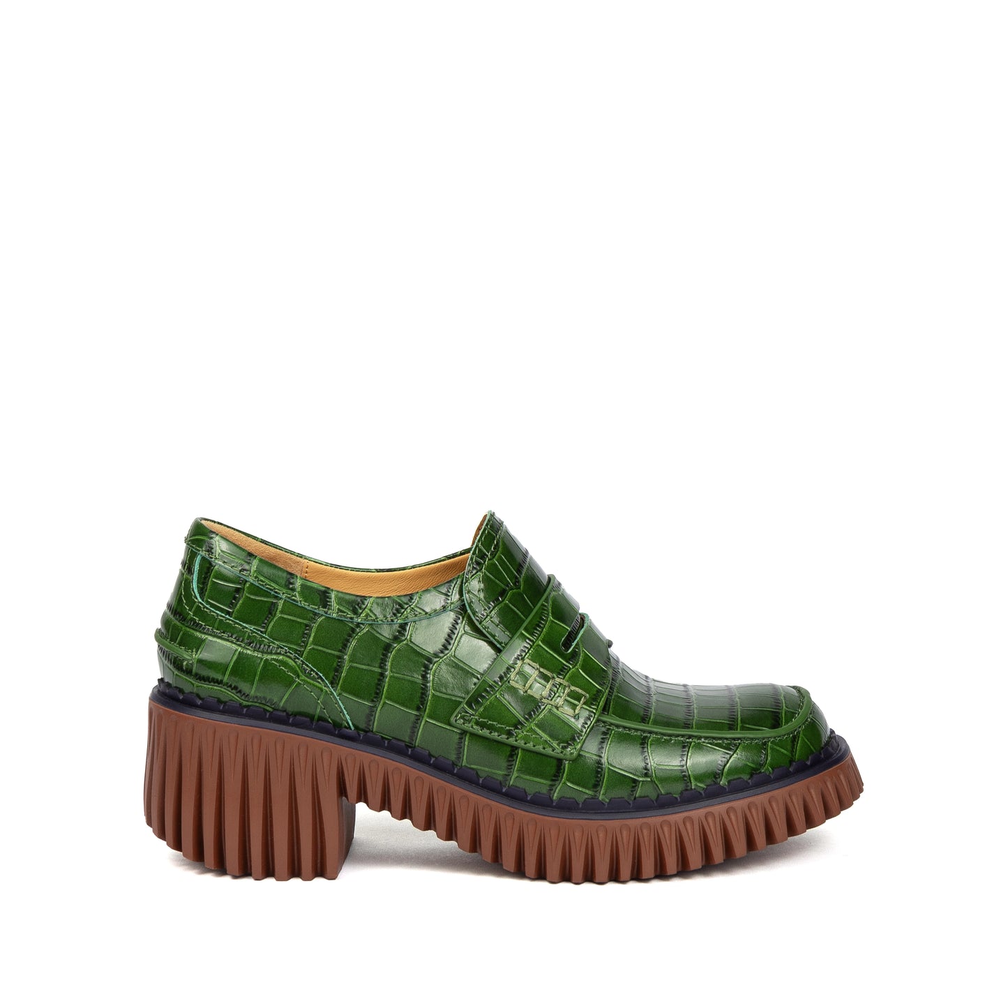 4CCCCEES | Damen-Loafer | Penny Pine Leder | Grün