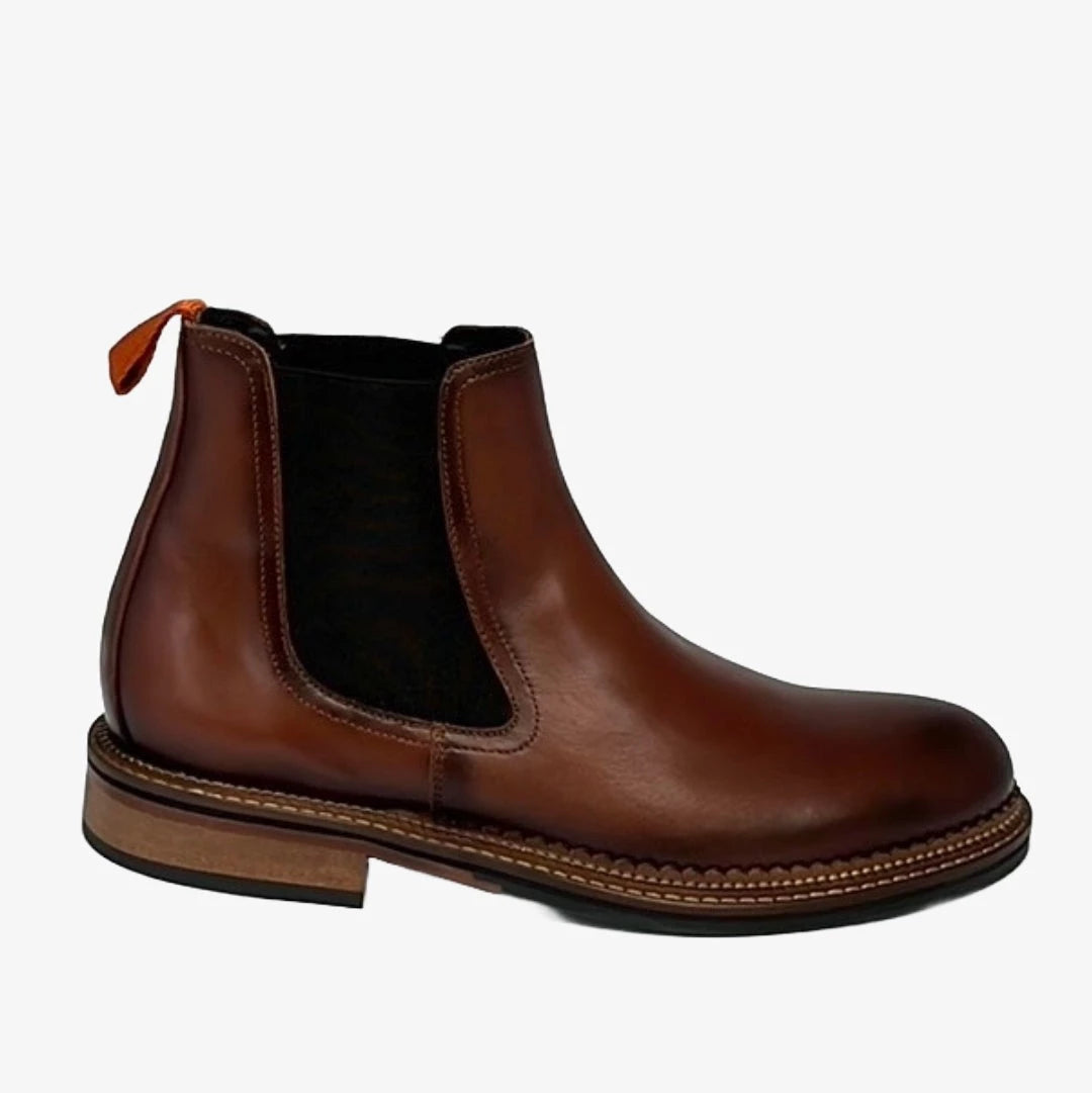 LUIS GONZALO 1966 | HERREN-CHELSEA-STIEFEL | GEPOLSTERTES KALBSLEDER | BRAUN