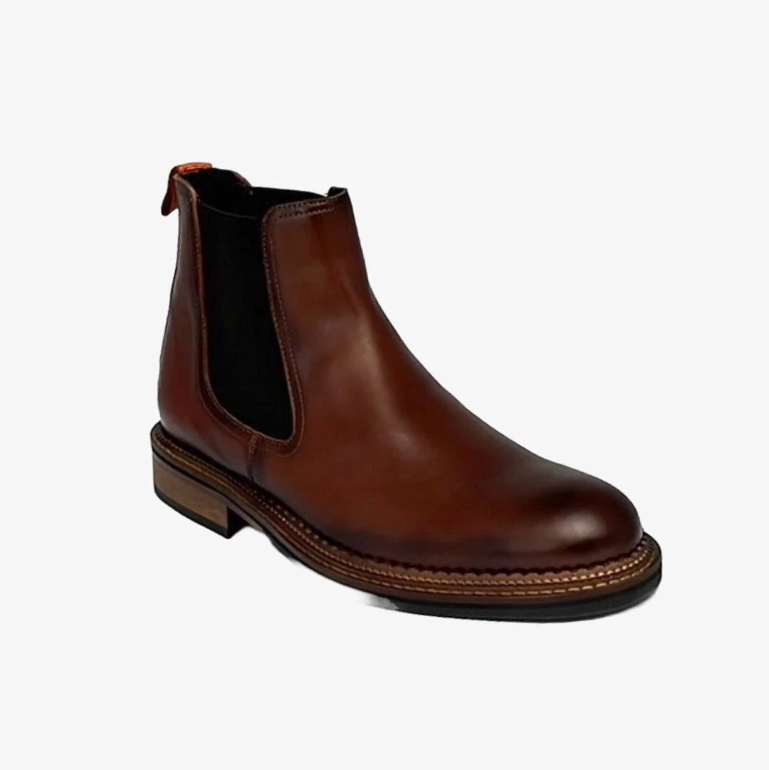 LUIS GONZALO 1966 | HERREN-CHELSEA-STIEFEL | GEPOLSTERTES KALBSLEDER | BRAUN