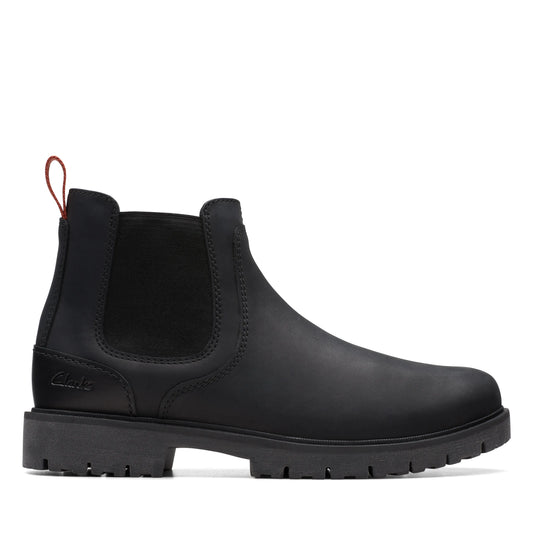 Botines Chelsea De La Marca Clarks  Para Hombre Modelo Rossdale Top Black Leather En Color Negro