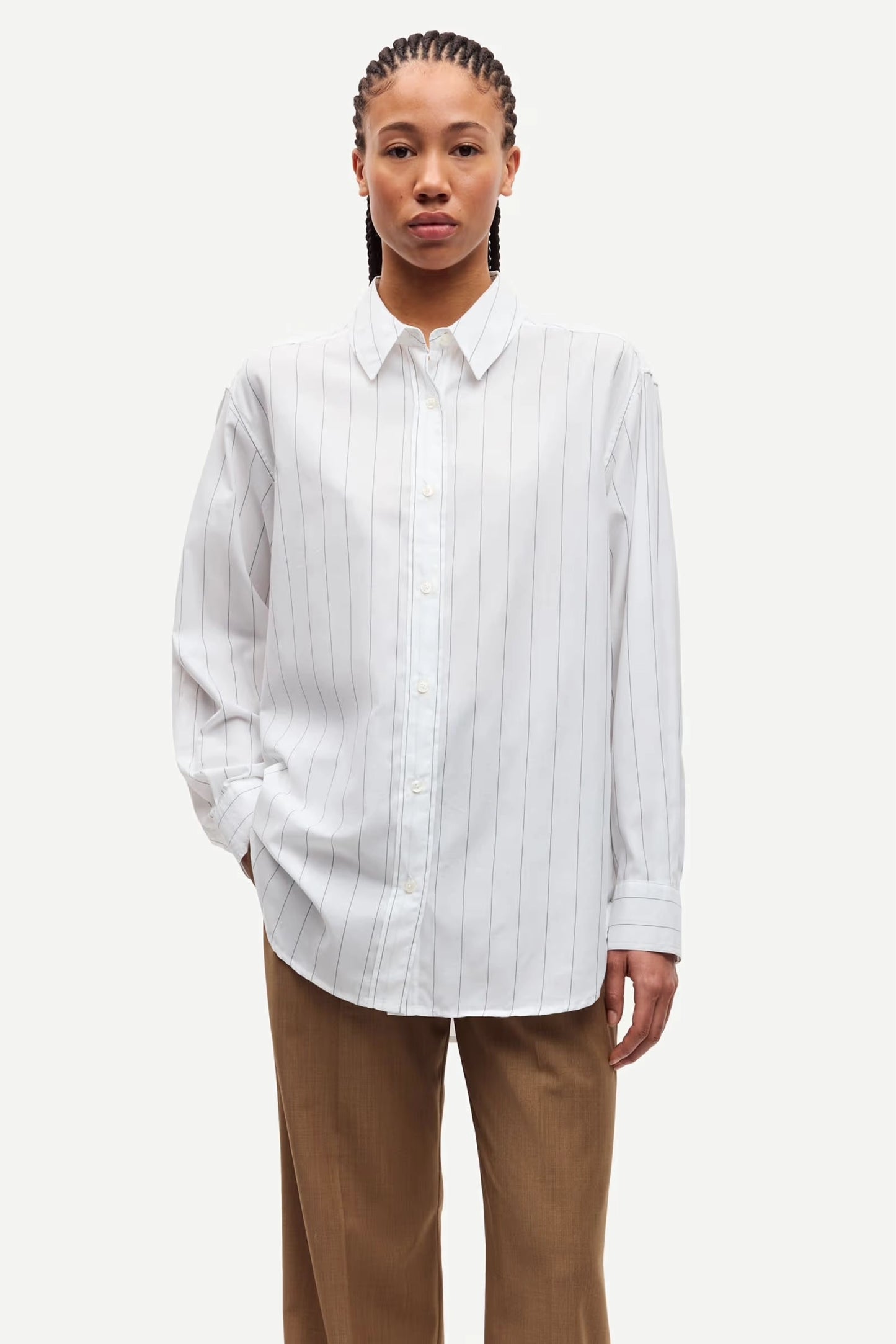 SAMSOE | CAMISAS | MUJER | SALOVA SHIRT WHITE PIN STRIPES | BLANCO