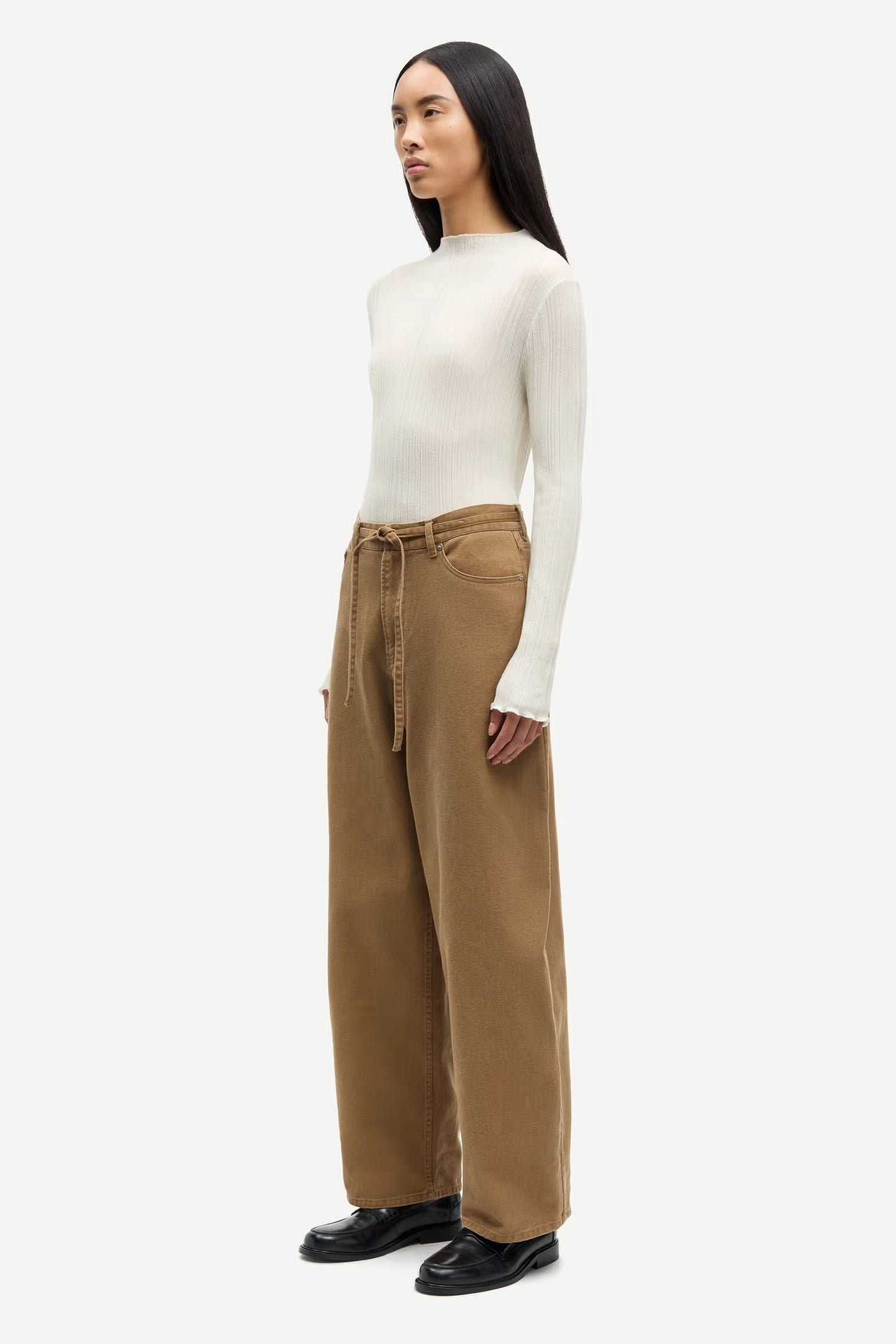 SAMSOE | PANTALONES | MUJER | SAHARPER TROUSERS WASHED OTTER | MARRÓN