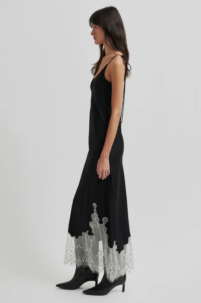 SECOND FEMALE | VESTIDOS | MUJER | WILA STRAP DRESS BLACK | NEGRO