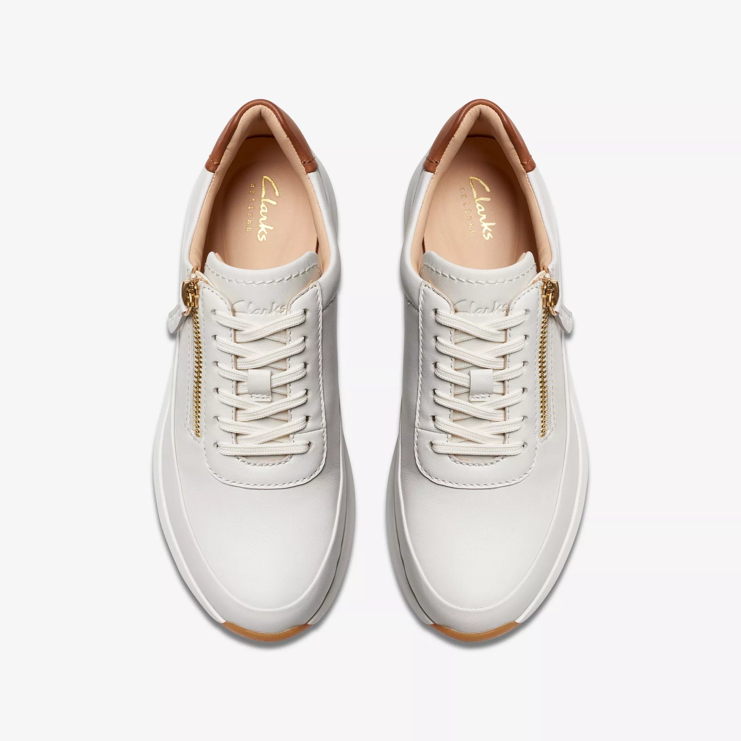 Sneakers De La Marca Clarks Para Mujer Modelo Tivoli Zip Off White Leather En Color Blanco