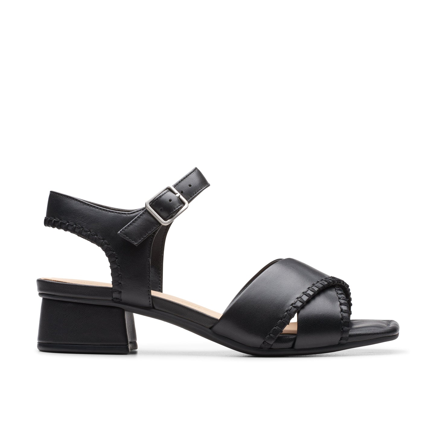 Sandalias De La Marca Clarks Para Mujer Modelo Serina35 Cross Black Leather En Color Negro
