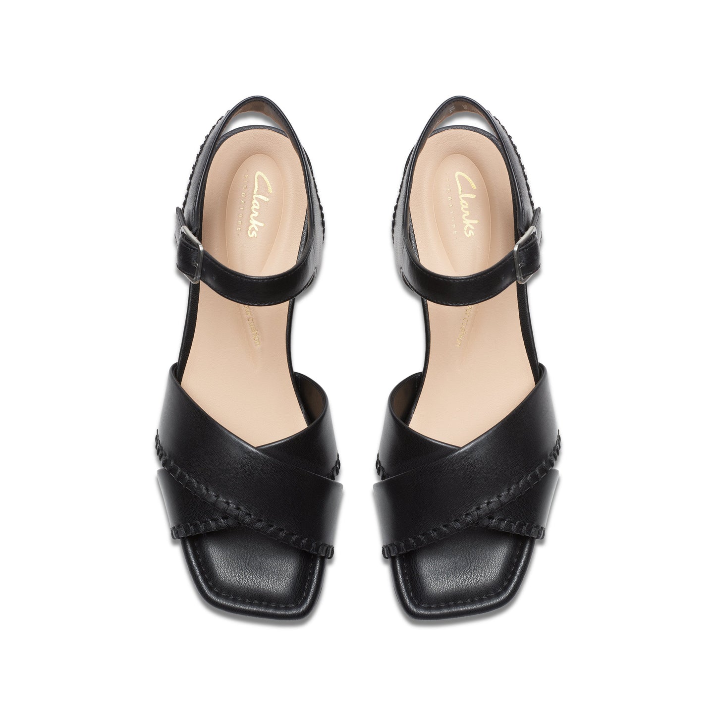 Sandalias De La Marca Clarks Para Mujer Modelo Serina35 Cross Black Leather En Color Negro
