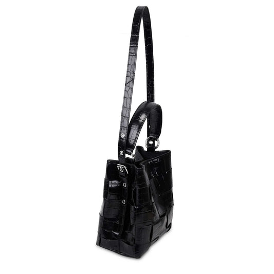 NUNOO | SAC FEMME | PETIT CHIARA TEXAS TRESSÉ NOIR | NOIR