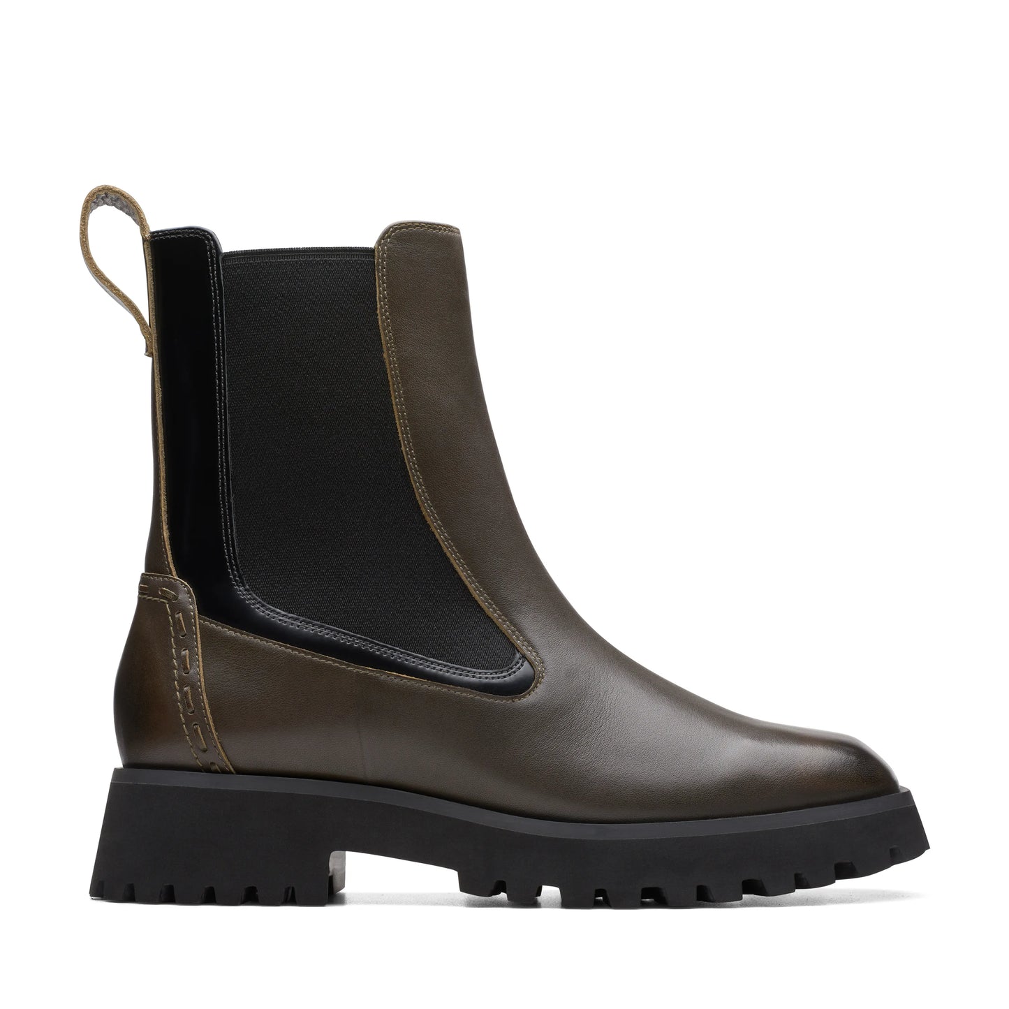 Botines De La Marca Clarks Para Mujer Modelo Stayso Rise Olive Leather En Color Verdek