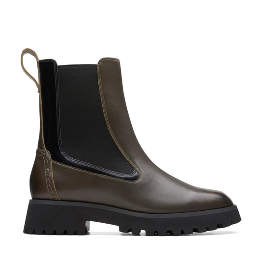 Botines De La Marca Clarks  Para Mujer Modelo Stayso Rise Olive Leather En Color Verdek