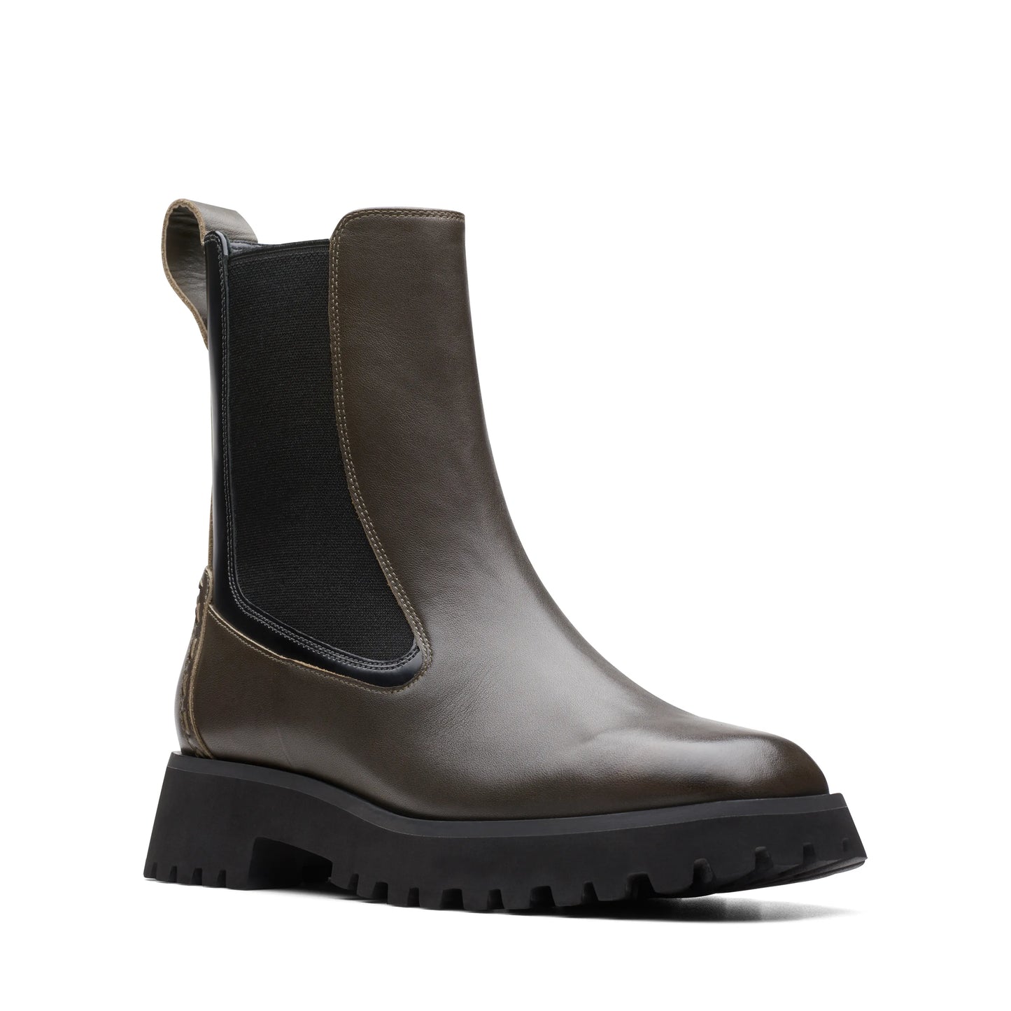 Botines De La Marca Clarks Para Mujer Modelo Stayso Rise Olive Leather En Color Verdek