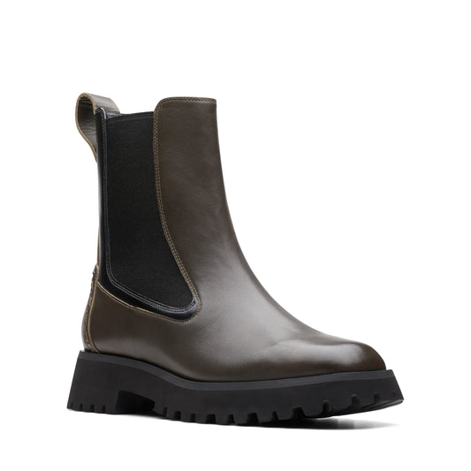 Botines De La Marca Clarks  Para Mujer Modelo Stayso Rise Olive Leather En Color Verdek