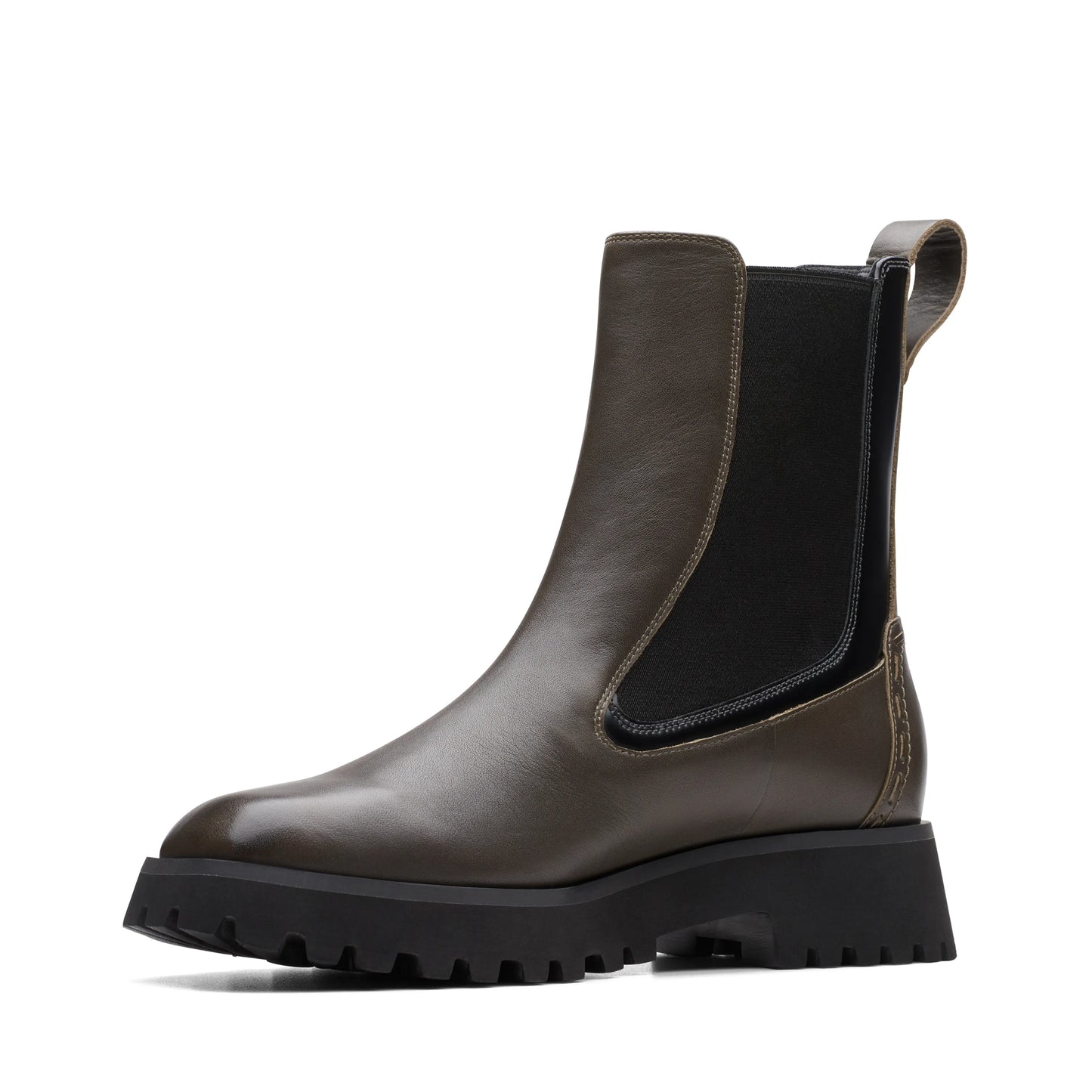 Botines De La Marca Clarks Para Mujer Modelo Stayso Rise Olive Leather En Color Verdek
