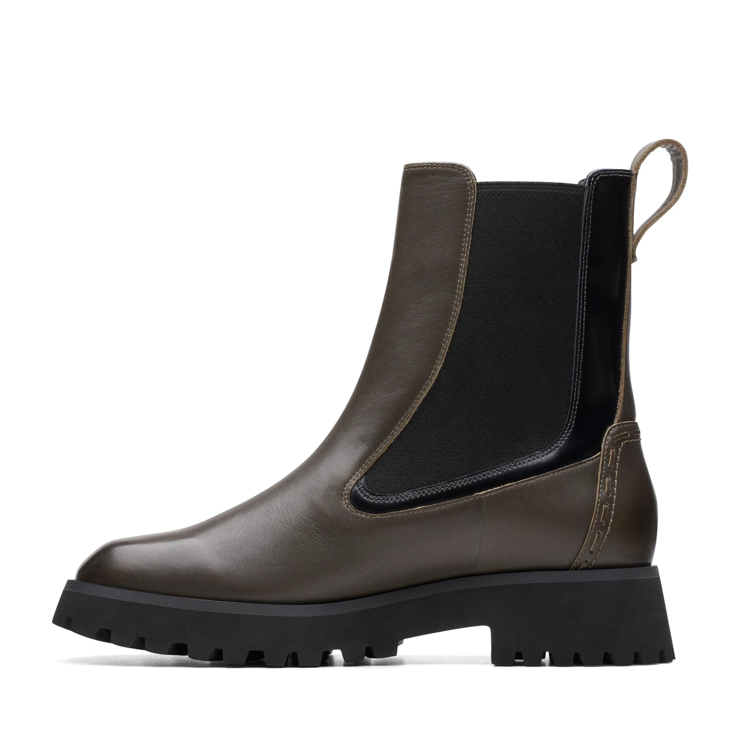 Botines De La Marca Clarks Para Mujer Modelo Stayso Rise Olive Leather En Color Verdek