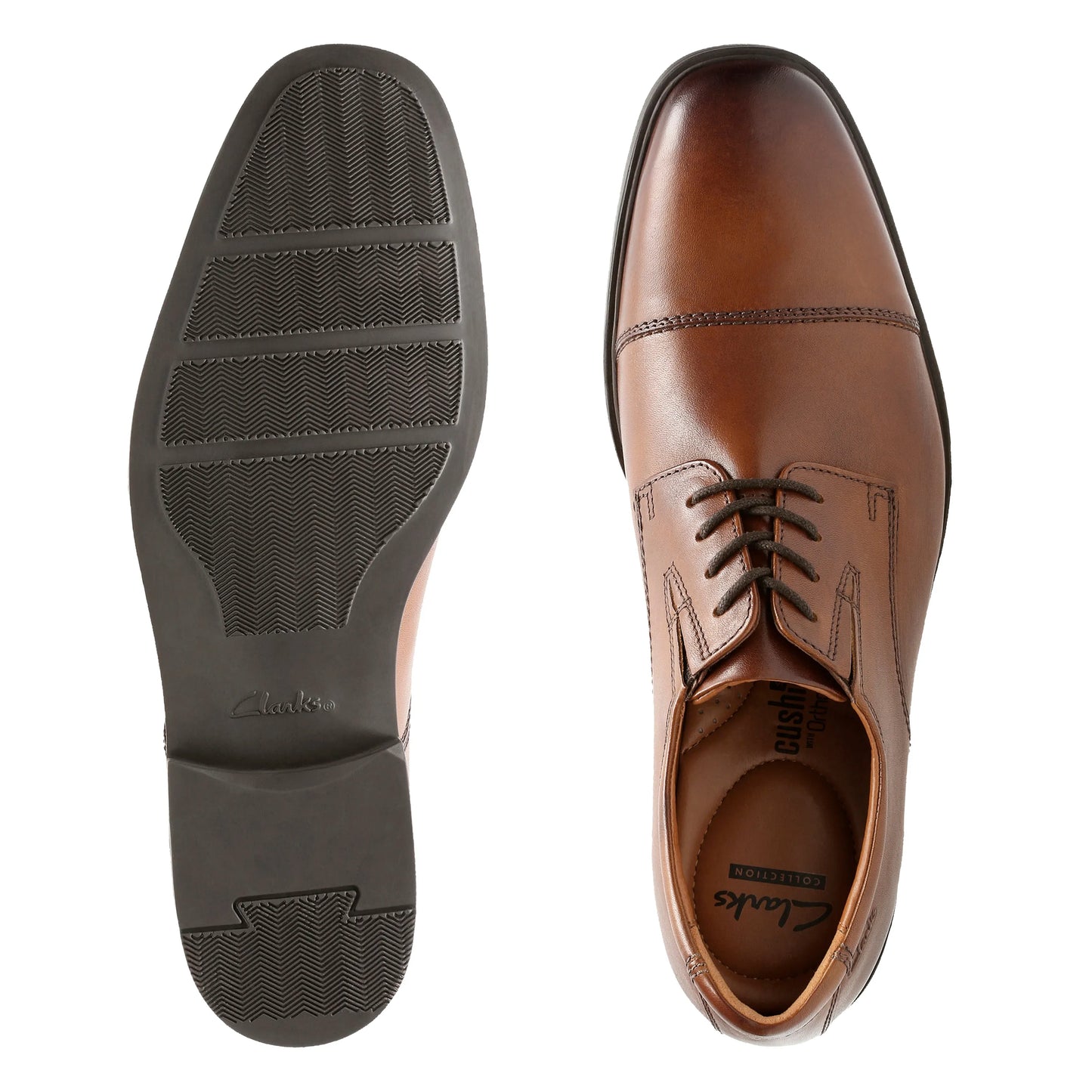 Zapatos Derby De La Marca Clarks Para Hombre Modelo Tilden Cap Dark Tan Lea En Color Marrón