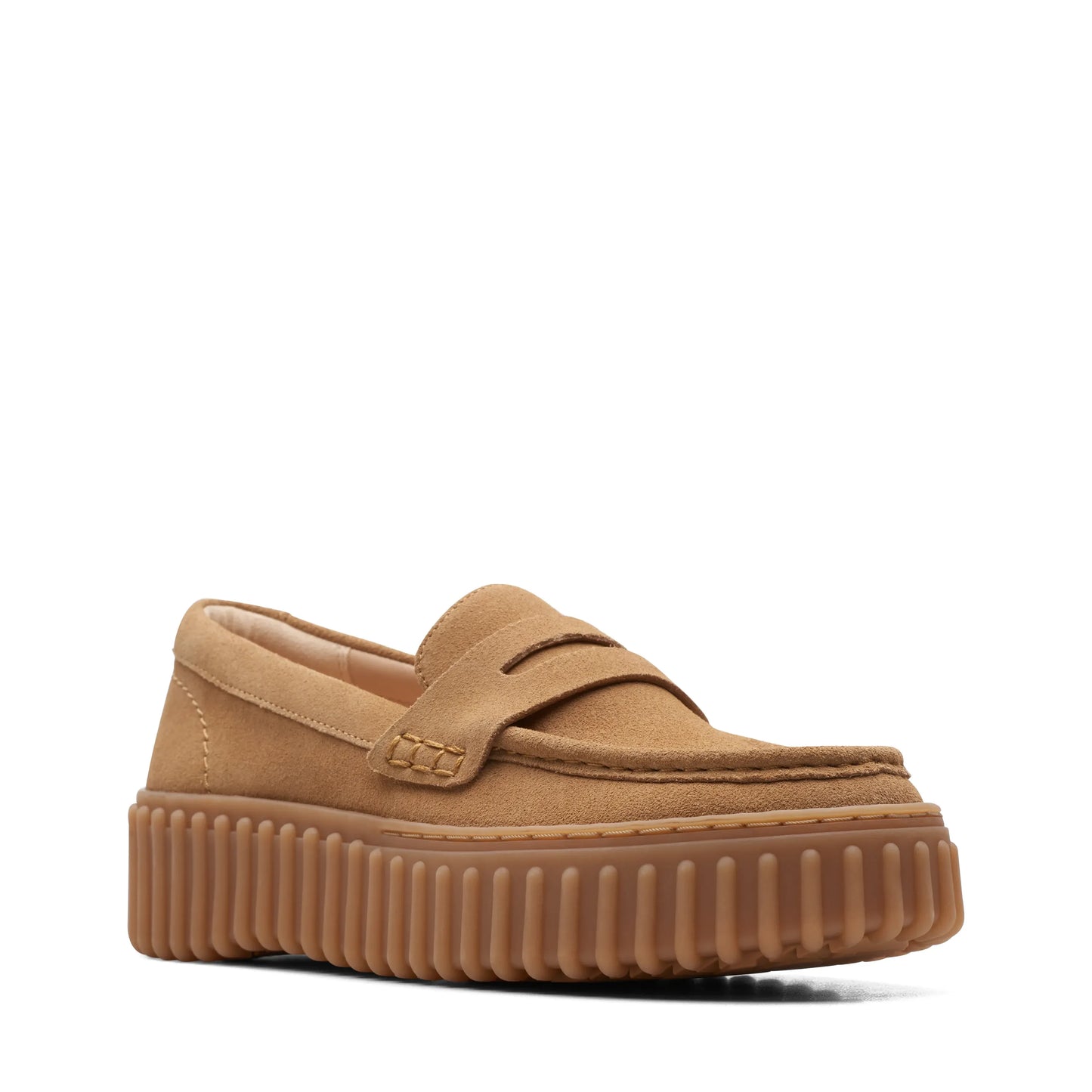 Zapatos Casual De La Marca Clarks Para Mujer Modelo Torhill Penny Light Tan Suede En Color Beige