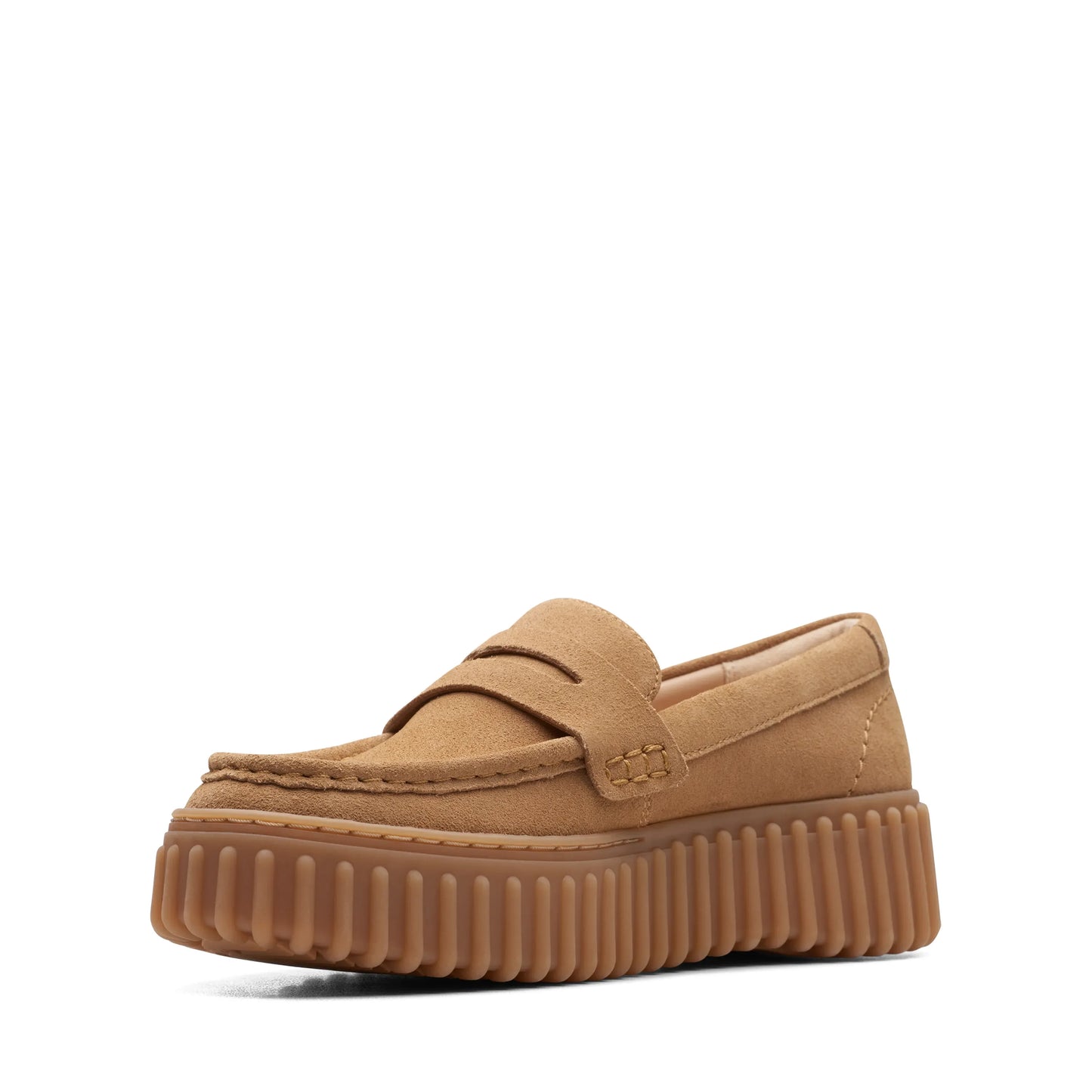 Zapatos Casual De La Marca Clarks Para Mujer Modelo Torhill Penny Light Tan Suede En Color Beige