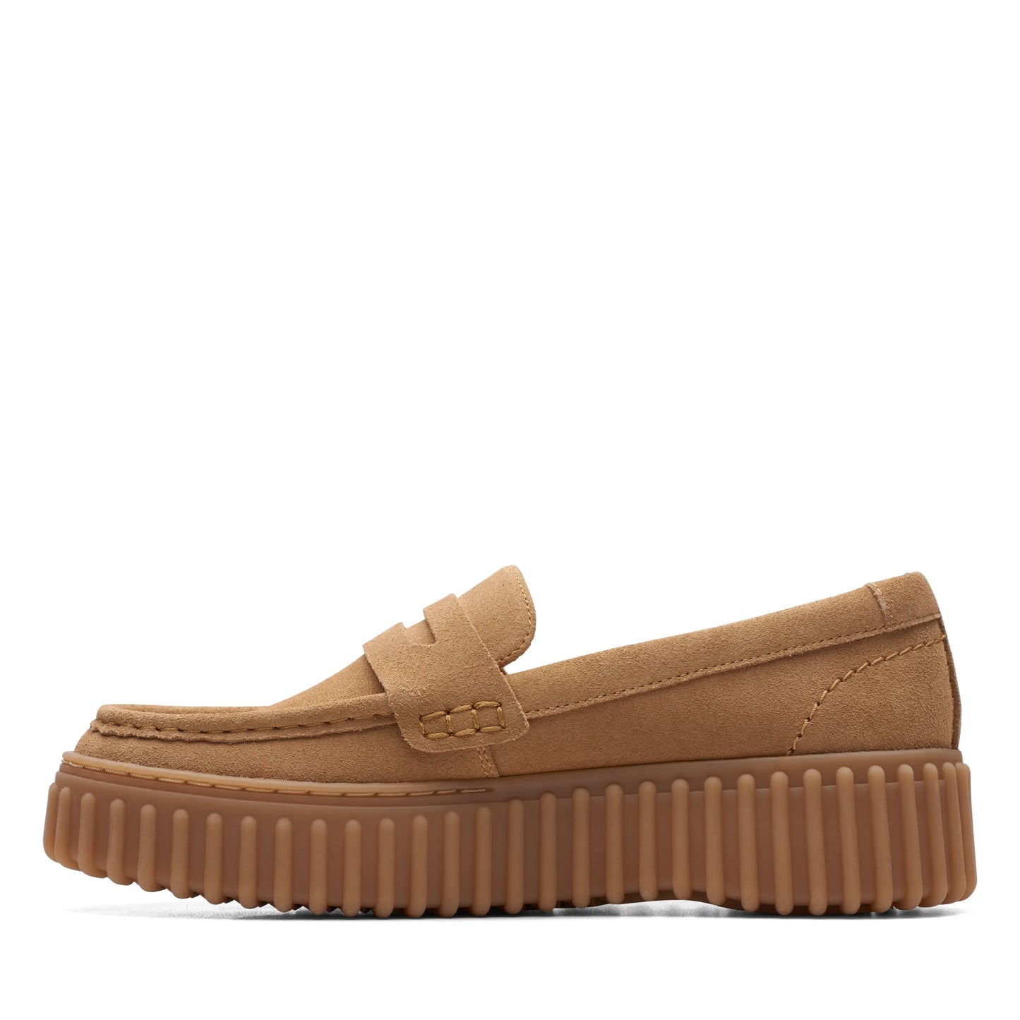Zapatos Casual De La Marca Clarks Para Mujer Modelo Torhill Penny Light Tan Suede En Color Beige