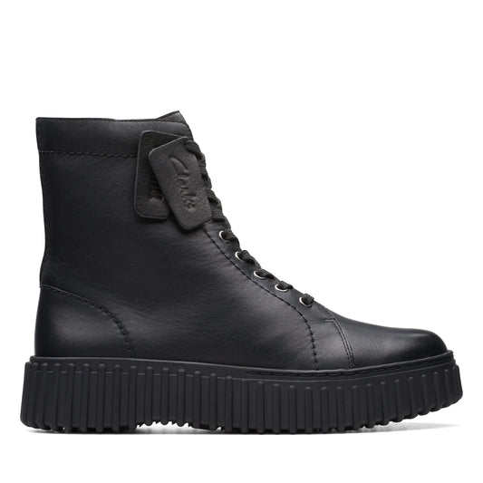 Botas De La Marca Clarks  Para Mujer Modelo Torhill Rise Black Leather En Color Negro