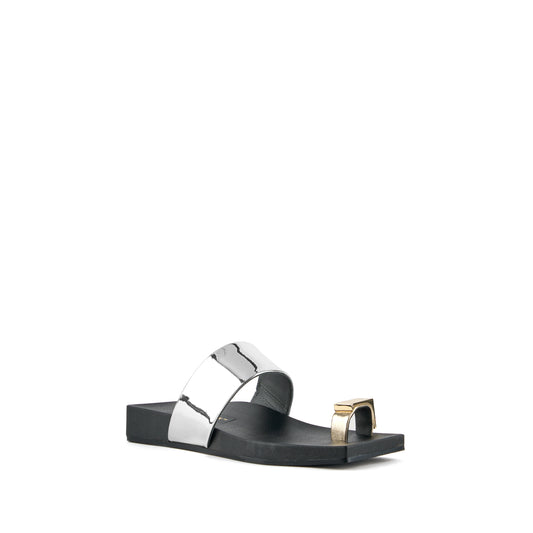 UNITED NUDE | SANDAŁY | KOBIETY | PIERŚCIEŃ LO CUBE Z PĘTELKĄ NA NOSKU, SREBRNY | WIOSNA I LATO