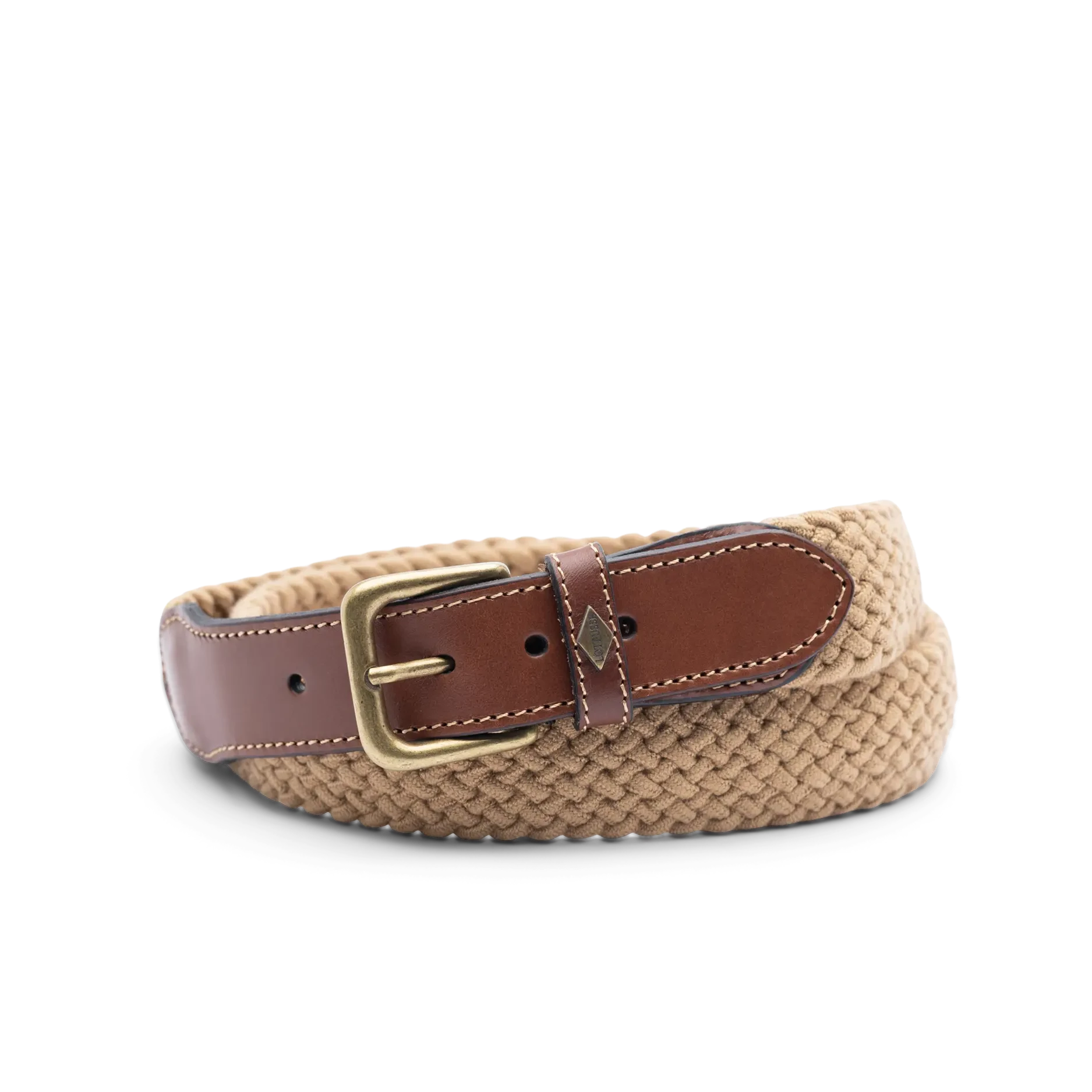 LOTTUSSE | CINTURÓN HOMBRE | TRENZADO BEIGE DE VACUNO TUBULAR ELASTICO | BEIGE