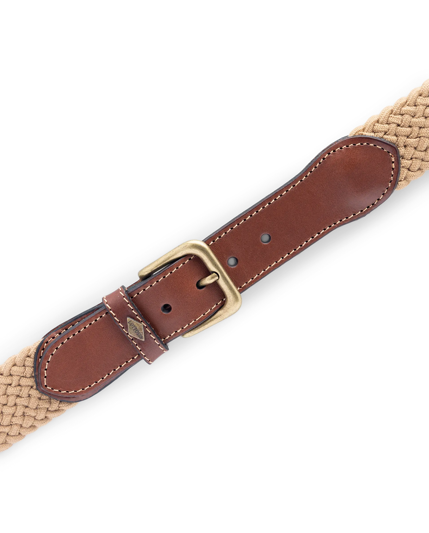 LOTTUSSE | CEINTURE HOMME | CUIR DE VACHE TUBULAIRE ÉLASTIQUE TRESSÉ BEIGE | BEIGE