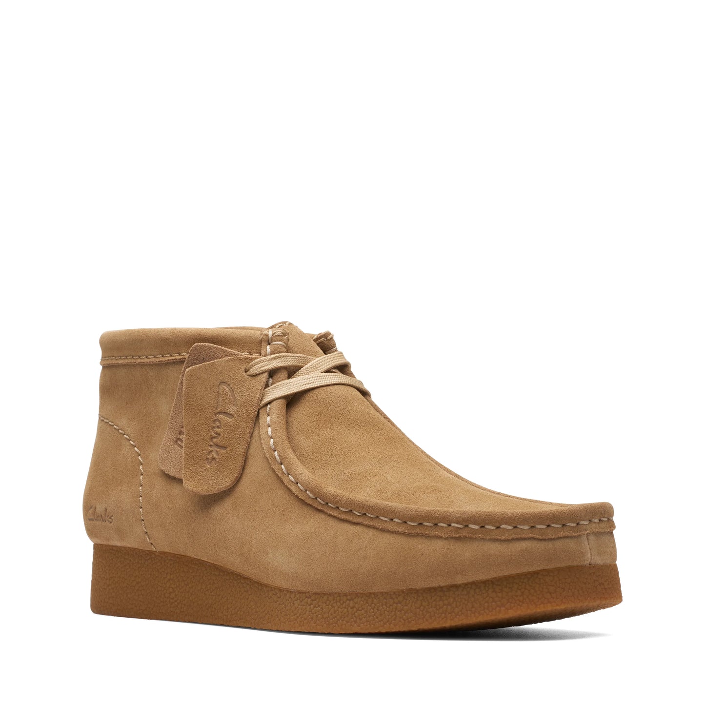 Wallabee De La Marca Clarks Para Mujer Modelo Wallabee Evo Boot Dark Sand Suede En Color Marrón