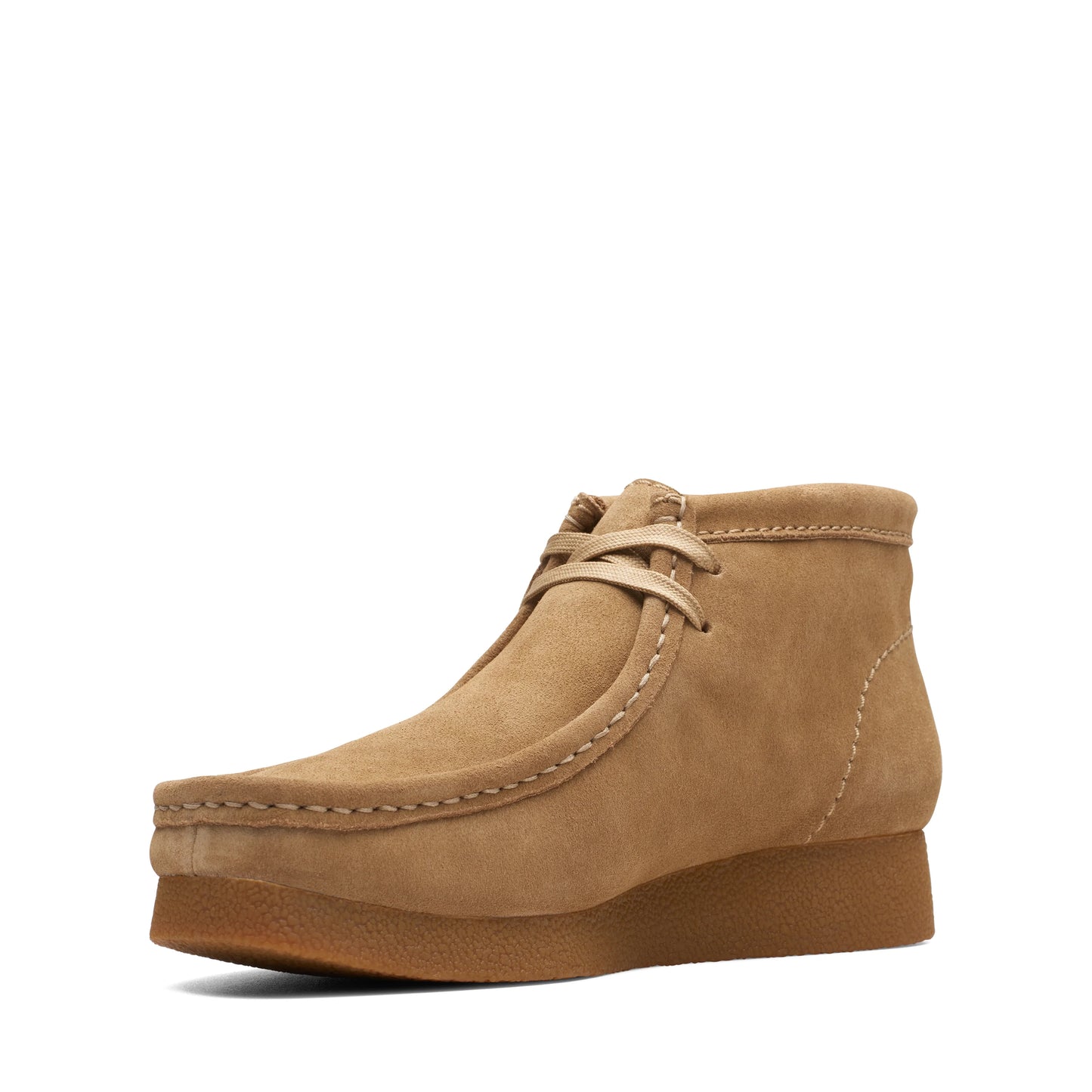 Wallabee De La Marca Clarks Para Mujer Modelo Wallabee Evo Boot Dark Sand Suede En Color Marrón