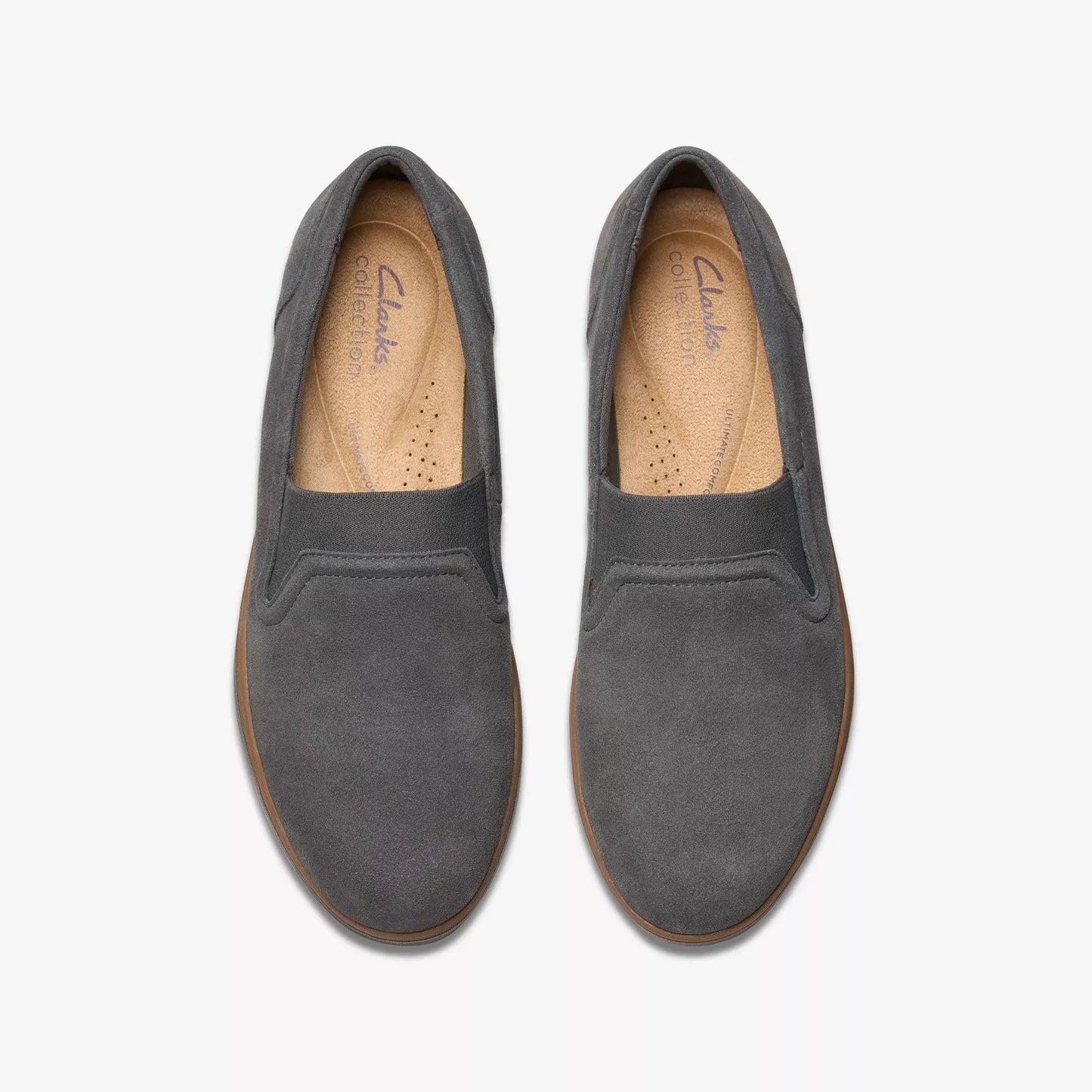 Zapatos Casual De La Marca Clarks Para Mujer Modelo Zylah Sky Dark Grey Suede En Color Gris