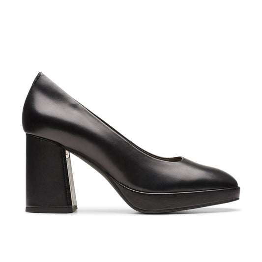 Zapatos De Vestir De La Marca Clarks  Para Mujer Modelo Zoya85 Court Black Leather En Color Negro