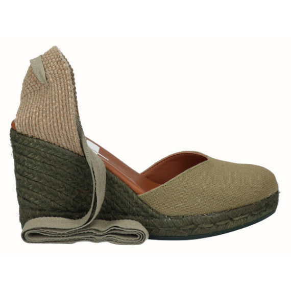 VIGUERA | Espadrilles für Damen | Khaki Leinen | Khaki