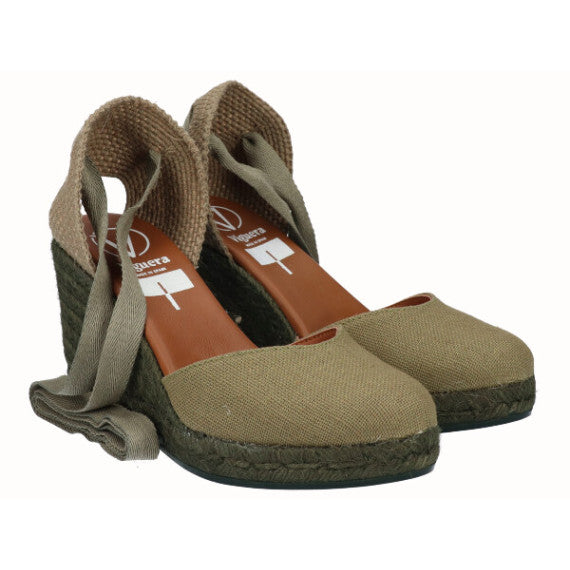 VIGUERA | Espadrilles für Damen | Khaki Leinen | Khaki