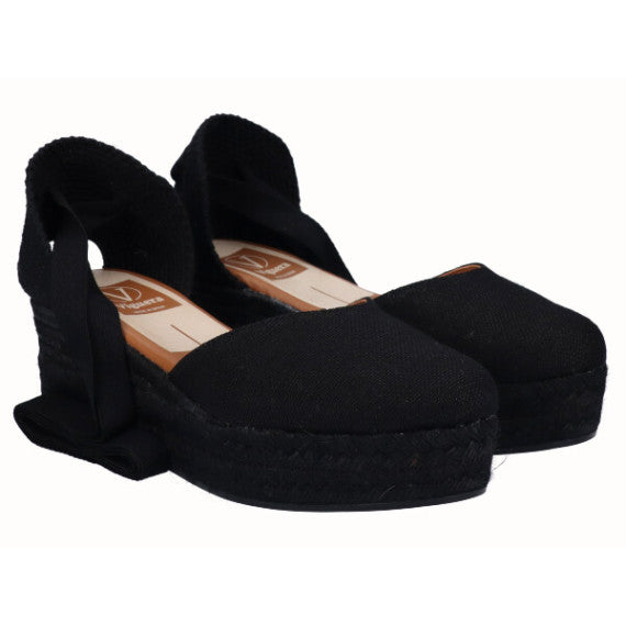 VIGUERA | Damen-Espadrilles | Leinen | Schwarz