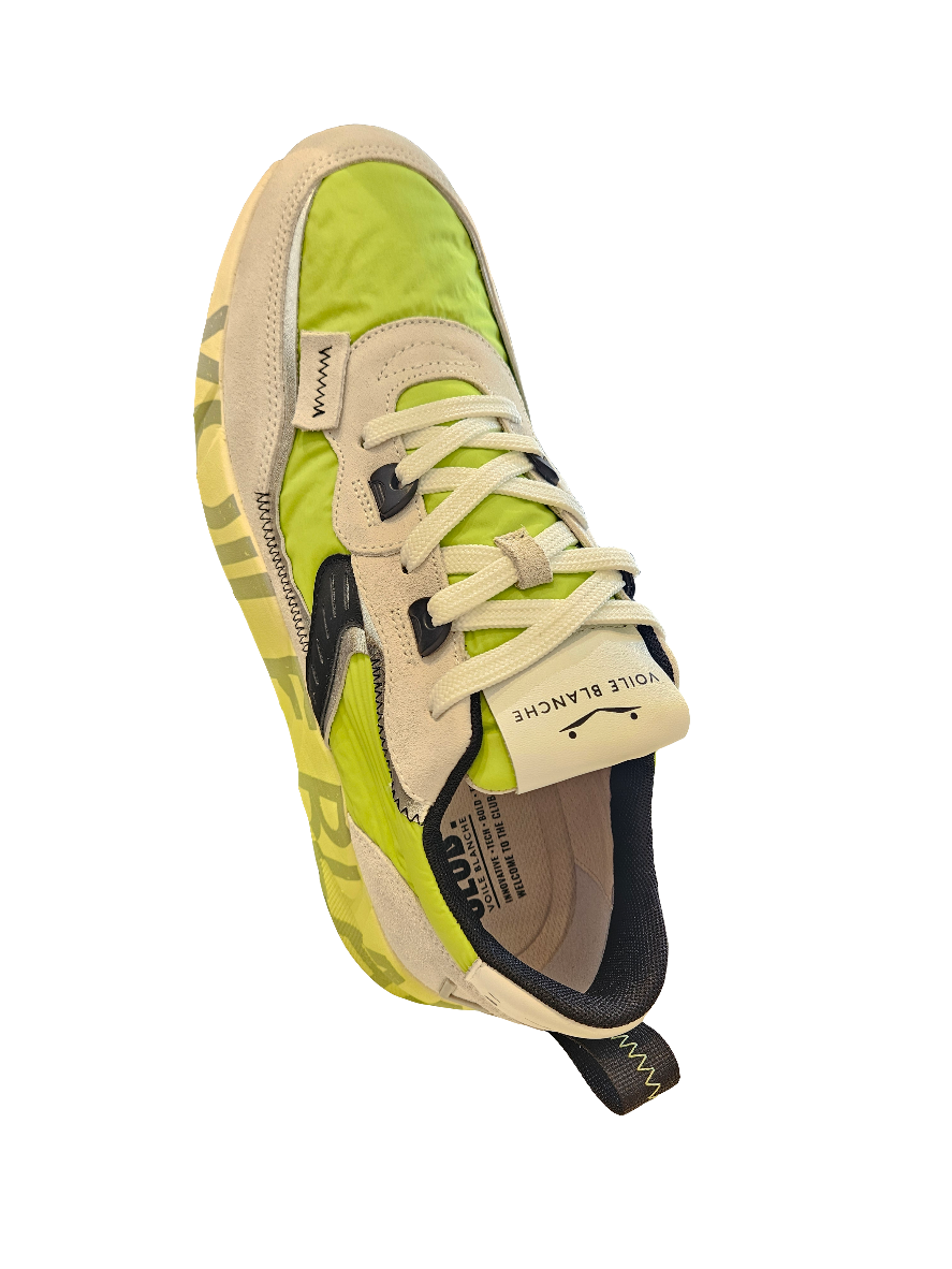 VOILE BLANCHE | SNEAKERS | HERREN | CLUB01. WILDLEDER/NETZ/NYLON WEISS-LIMETTE
