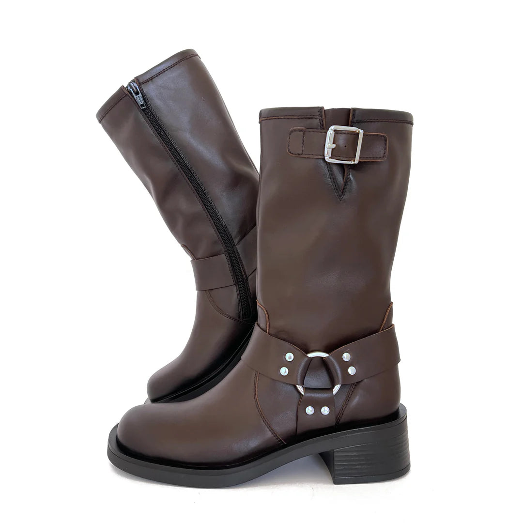 LUIS GONZALO 1966 | BOTTES FEMME | BOTTES MOTARD | MARRON